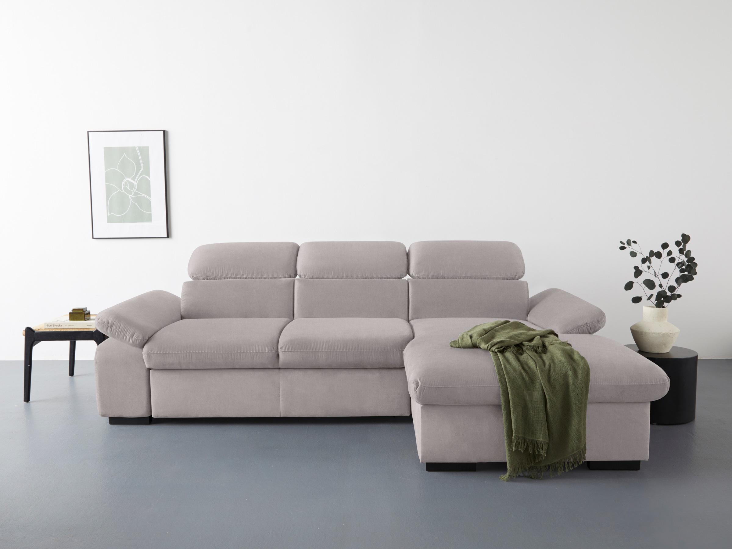 COTTA Ecksofa "Lola L-Form mit Kopfteilfunktion & Hocker", (Set, mit Hocker günstig online kaufen