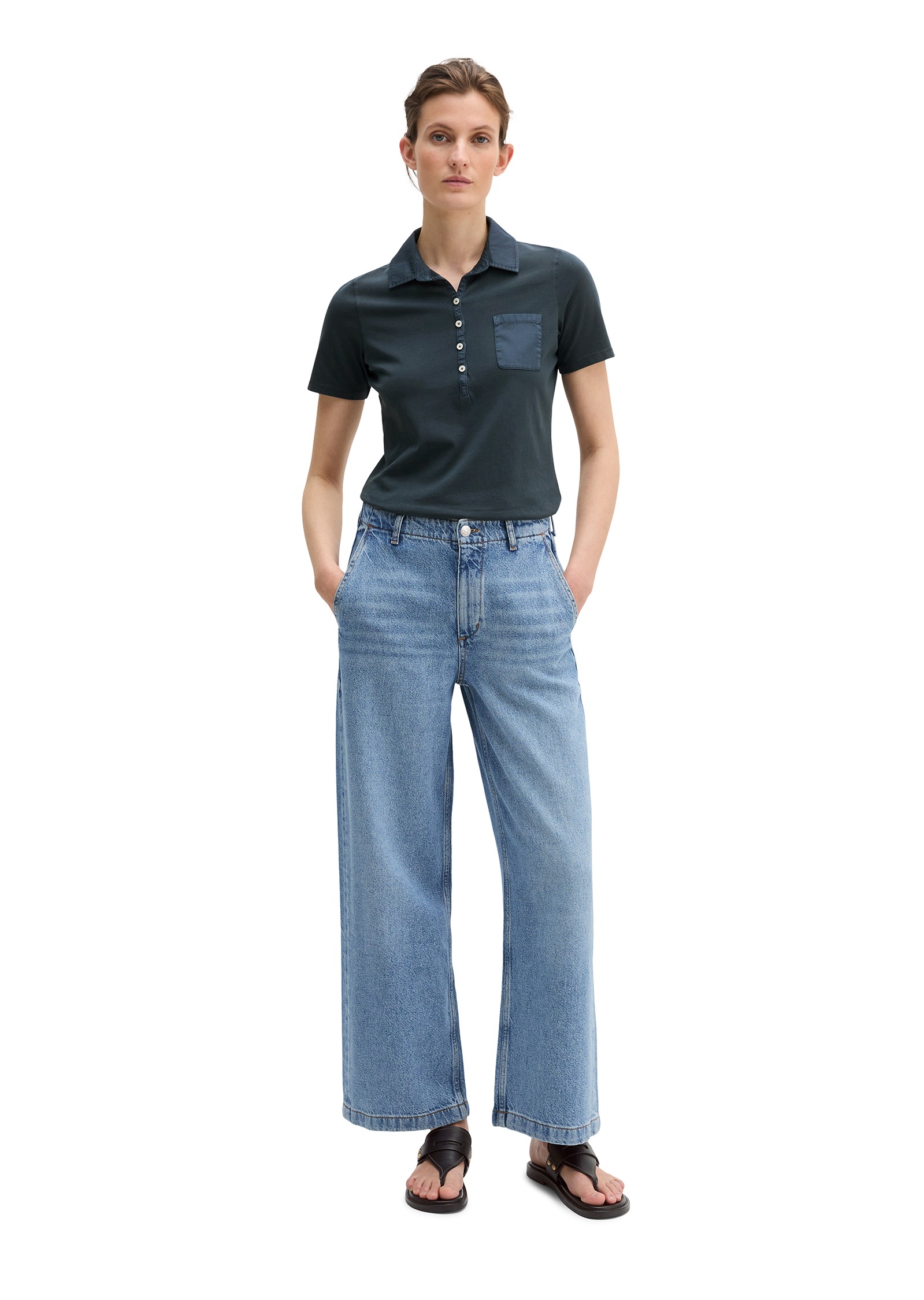 Marc O'Polo Poloshirt »mit Material-Mix-Details«