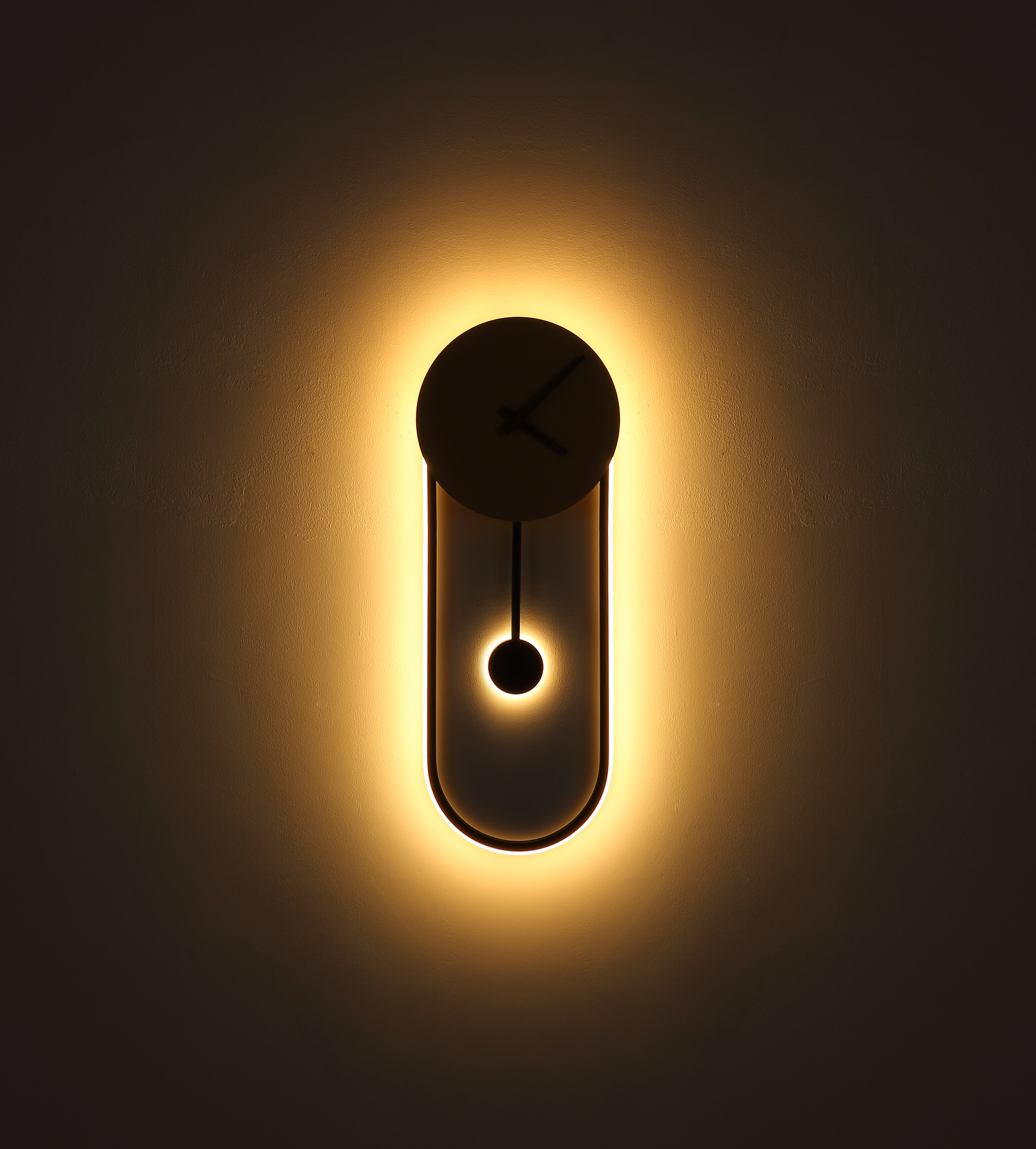 GLOBO LIGHTING Wandleuchte »SUSSY« LED-Modul 1 Stk. Warmweiß Uhr Wand goldfarben Hintergrundbeleuchtung 3000K