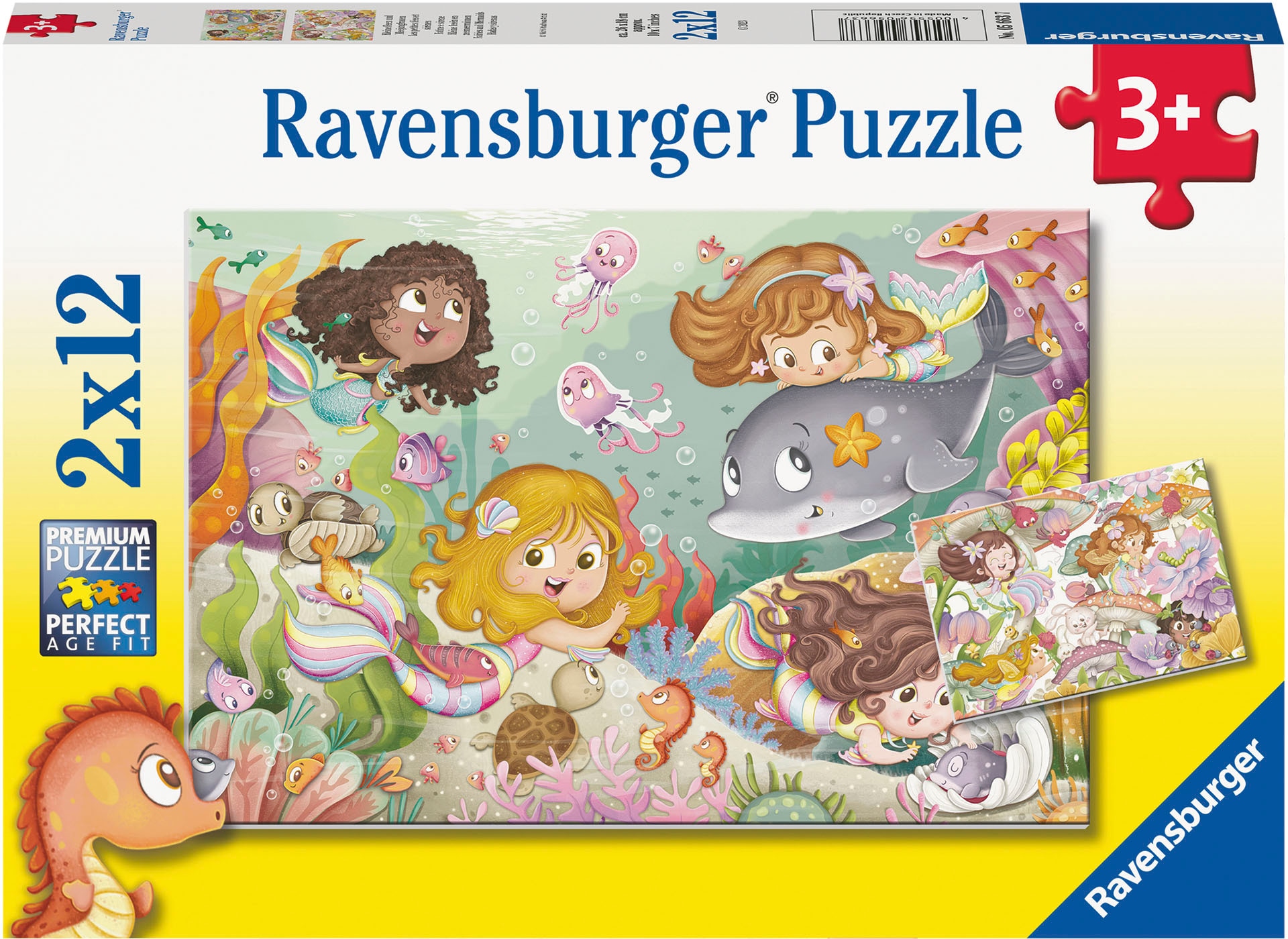 Puzzle »Kleine Feen und Meerjungfrauen«, 2x12 Teile; Made in Europe