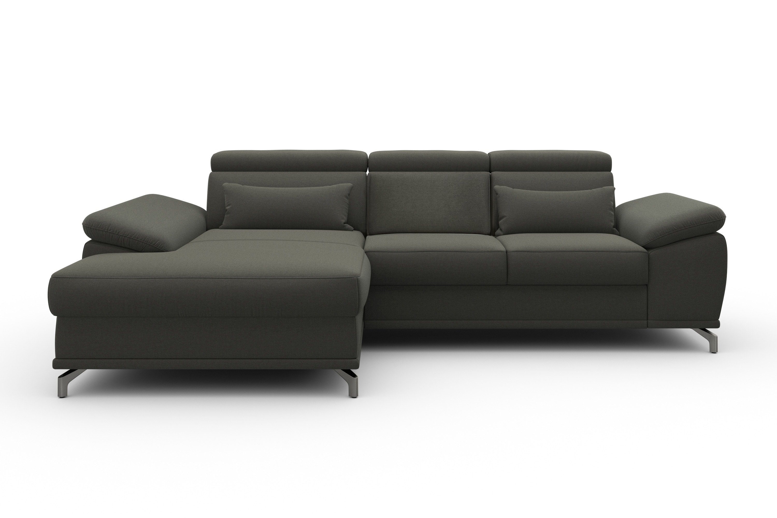 sit&more Ecksofa "Cabrio L-Form, B: 295 cm, mit Sitztiefen-, Arm- & Kopfteilverstellung" 2 Nierenkissen, Federkern, mit Schlaffunktion und Stauraum