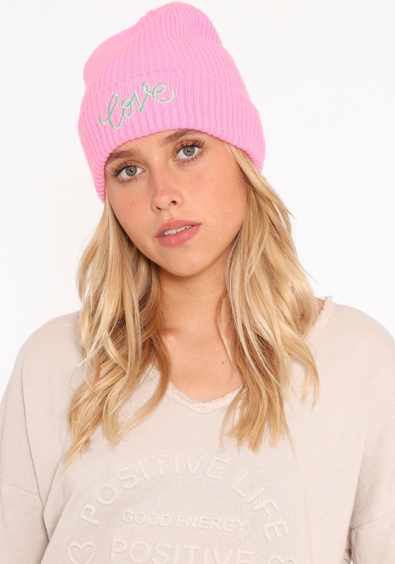 Zwillingsherz Beanie »Beanie mit Love Stickerei«, (Packung), mit dekorativer Stickerei