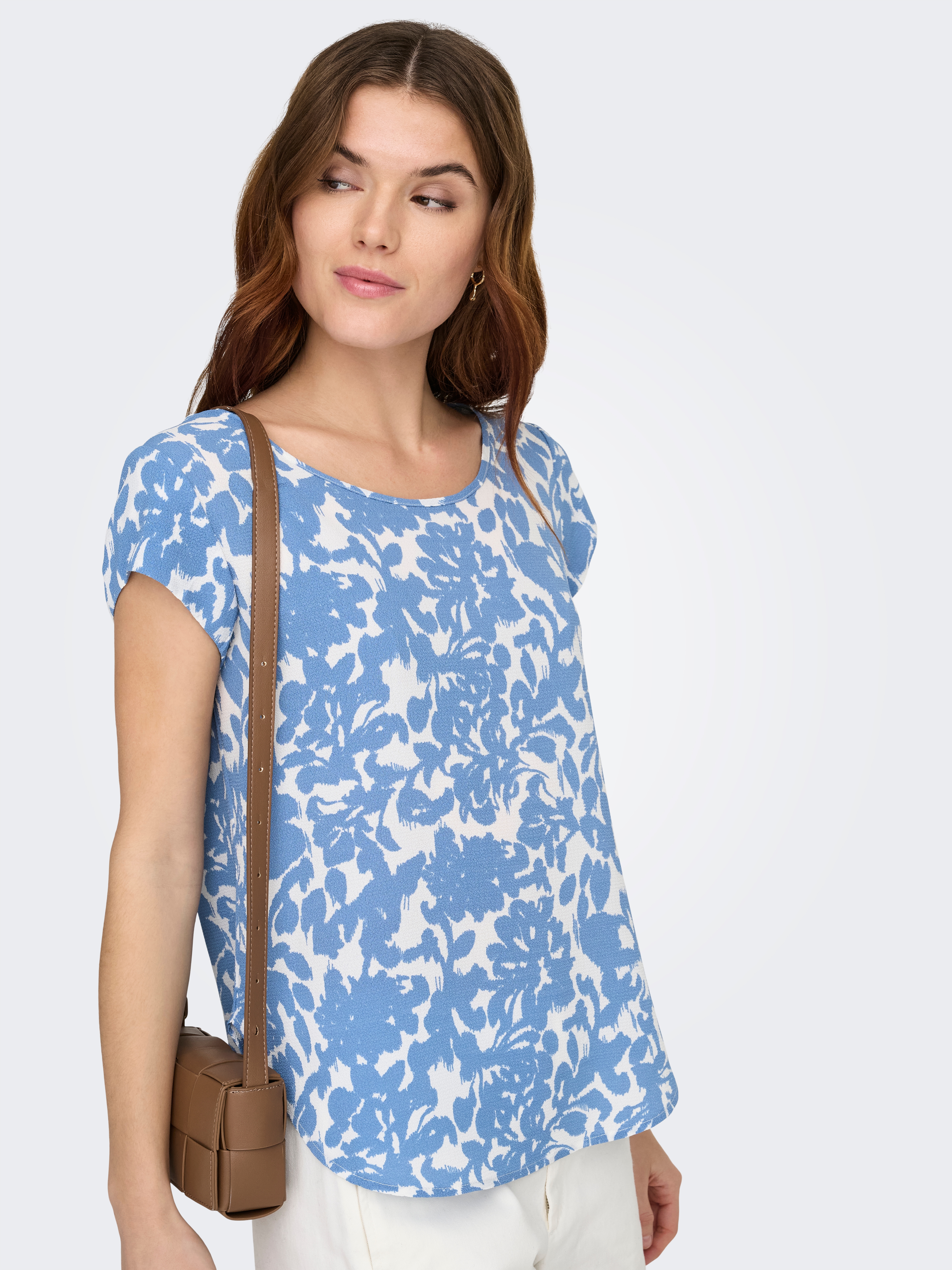 ONLY Shirtbluse "ONLVIC S/S AOP TOP NOOS PTM" mit Allover Druck