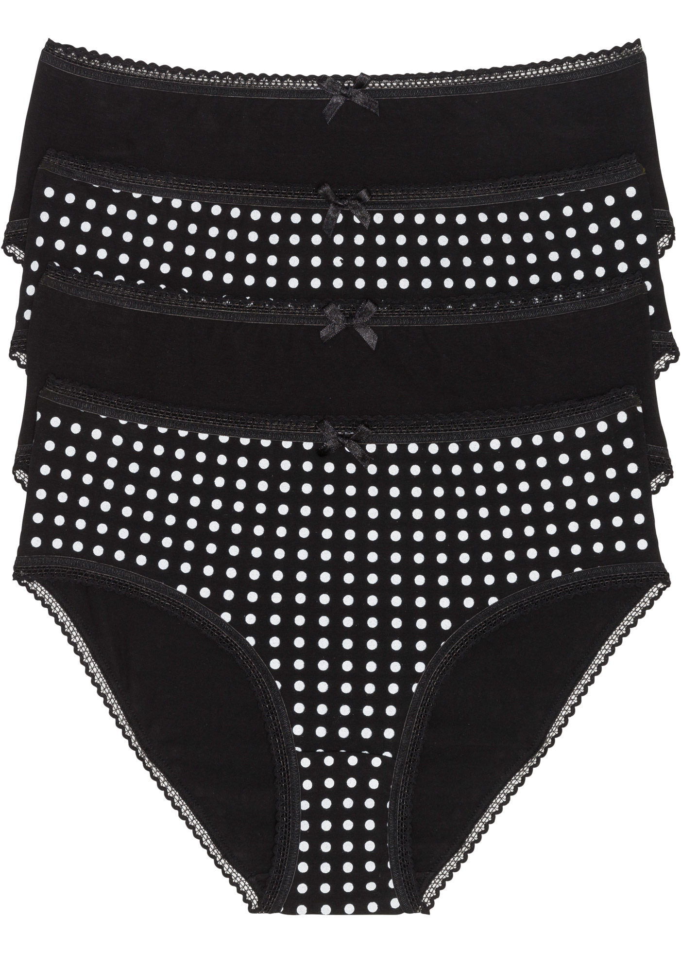 bonprix Packung, 4 Stk. klassischer Stil, figurnaher Schnitt, mit dekorativer Schleife