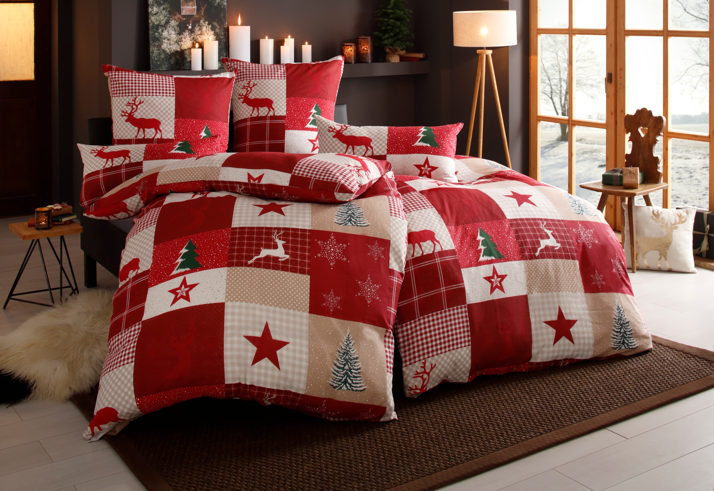 OTTO home Bettwäsche "Nicholas" 2 Stk. tlg. Weihnachtsbettwäsche, Winter, i günstig online kaufen