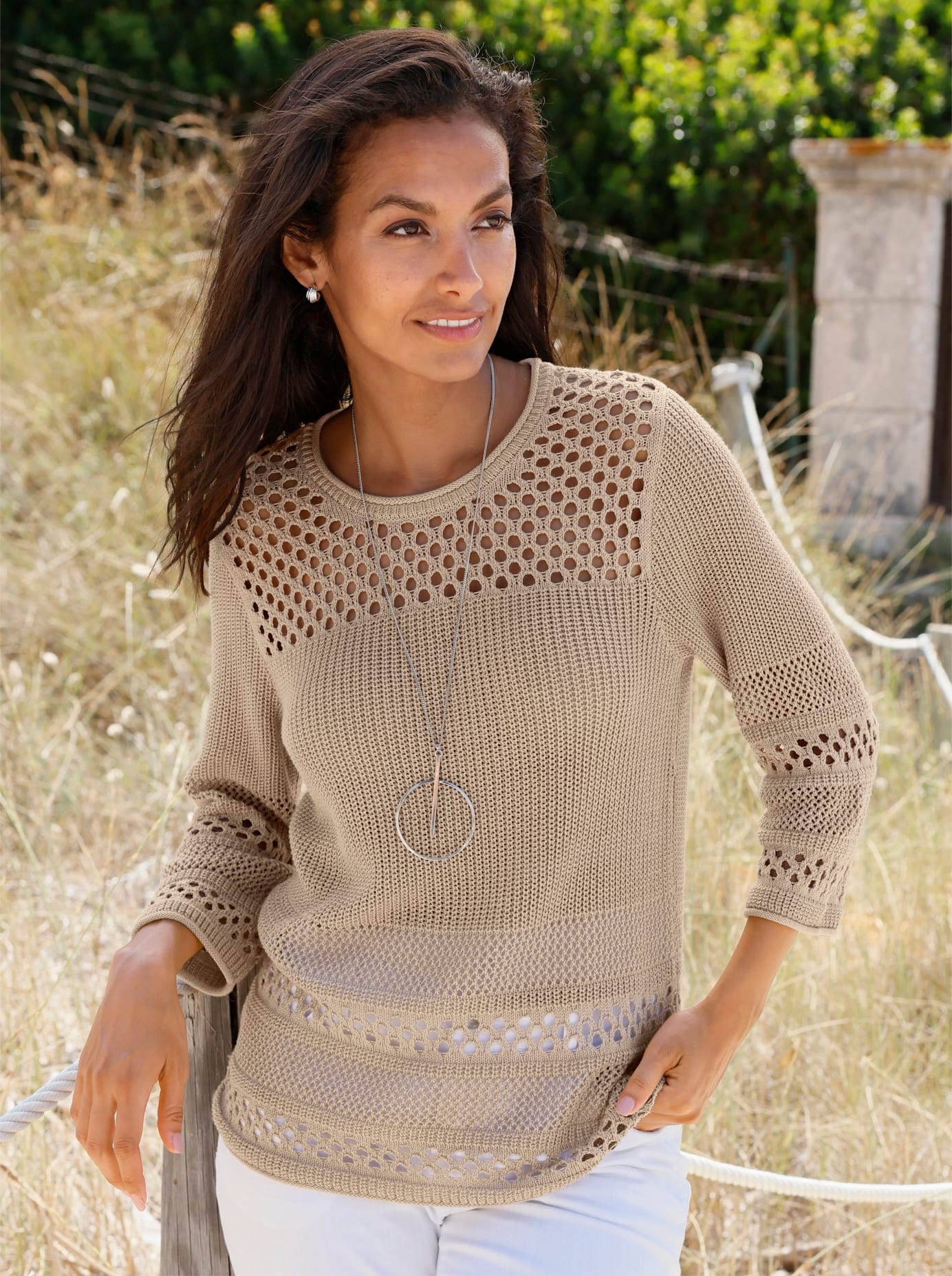 Casual Looks 3/4 Arm-Pullover "Ajour-Pullover"