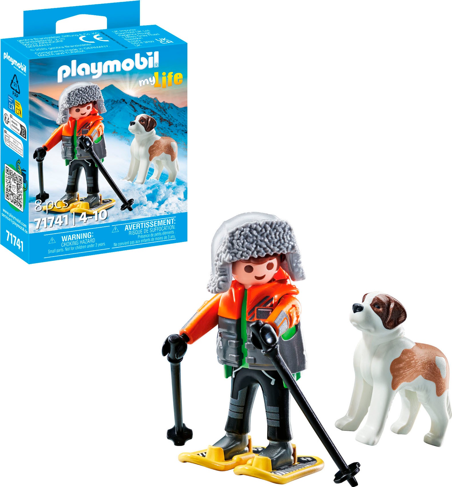Playmobil® Konstruktions-Spielset »Wanderer mit Bernhardiner (71741), Playmobil My Life«, (8 St.)