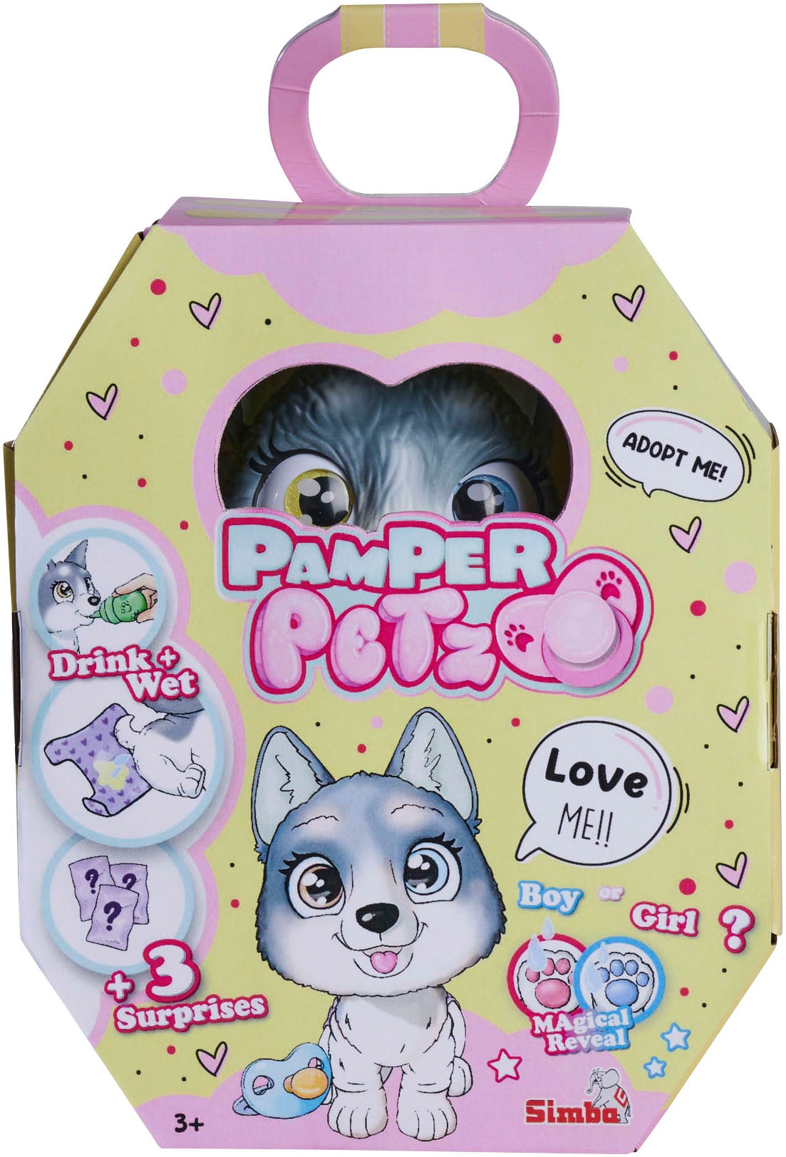 SIMBA Spielfigur »Pamper Petz Husky«, Mit Trink- und Nässfunktion