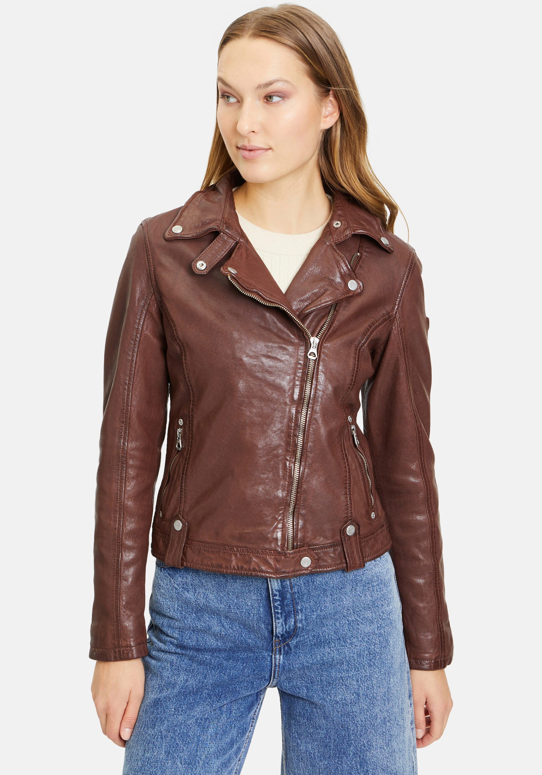 Mauritius Lederjacke »GWFaye W23«, mit bedrucktem Innenfutter