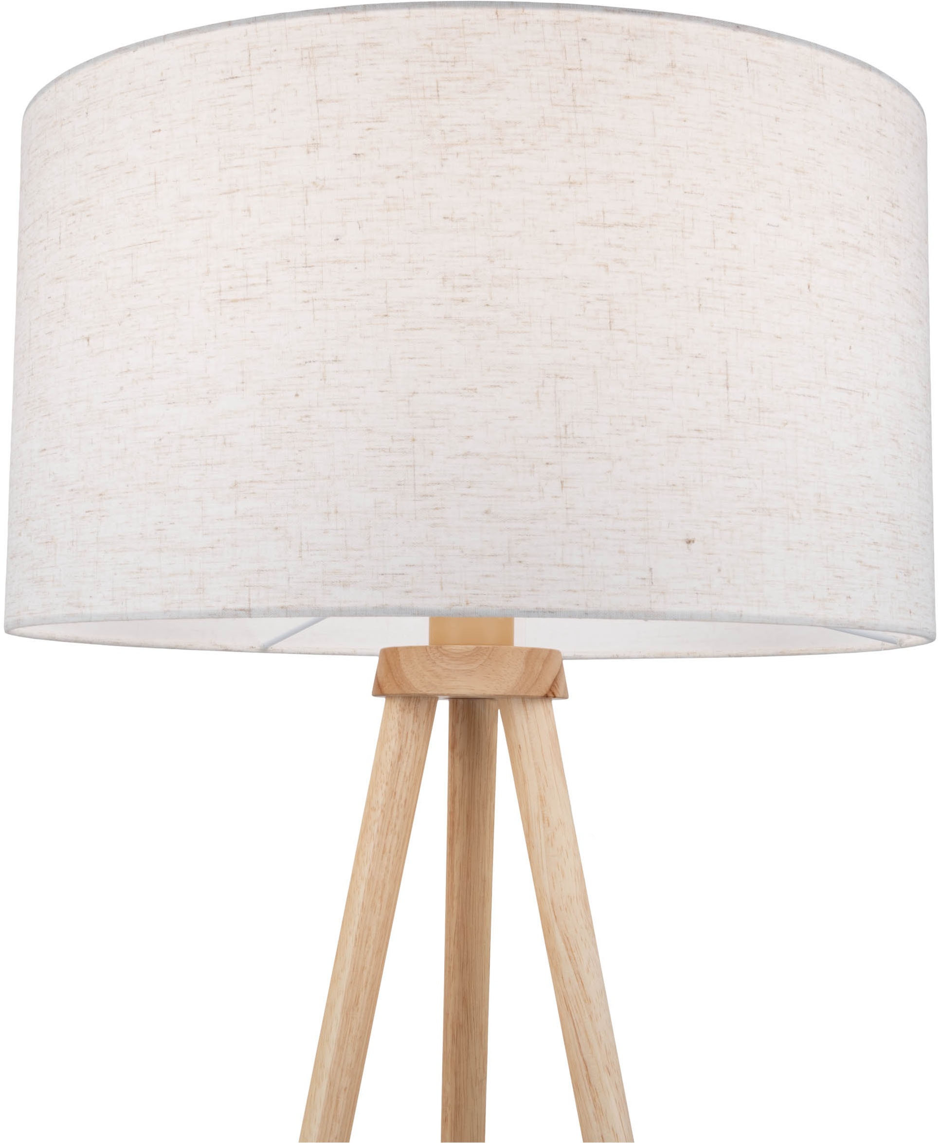 OTTO home Stehlampe »Torell« E27 1 Stk. Schirm mit Leinenbezug, Dreibein Holz, 1x E27 exkl., Zuleitung 300cm