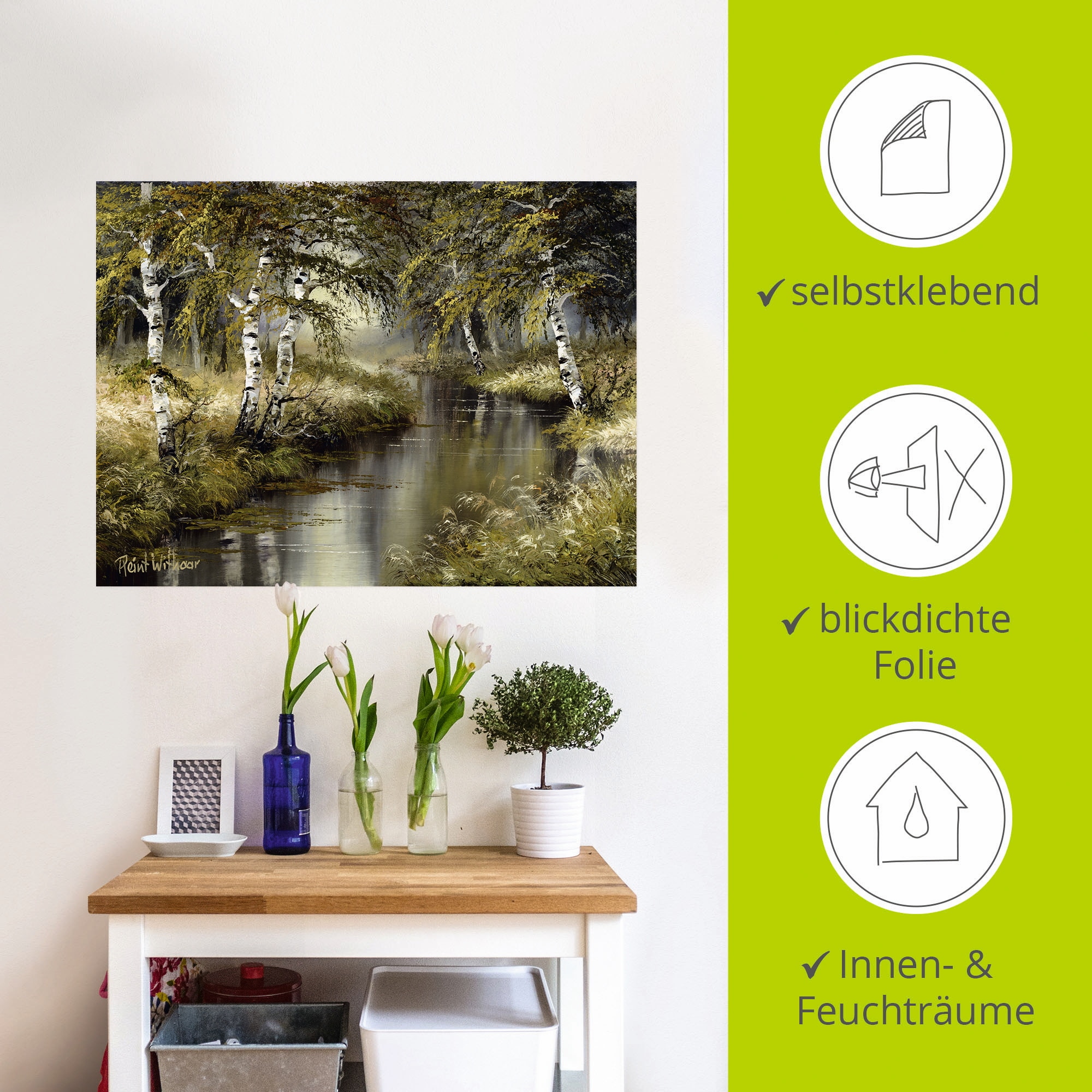 Artland Wandbild »Kanal tief im Wald«, Wald, (1 St.), als Leinwandbild, Poster, Wandaufkleber in verschied. Größen
