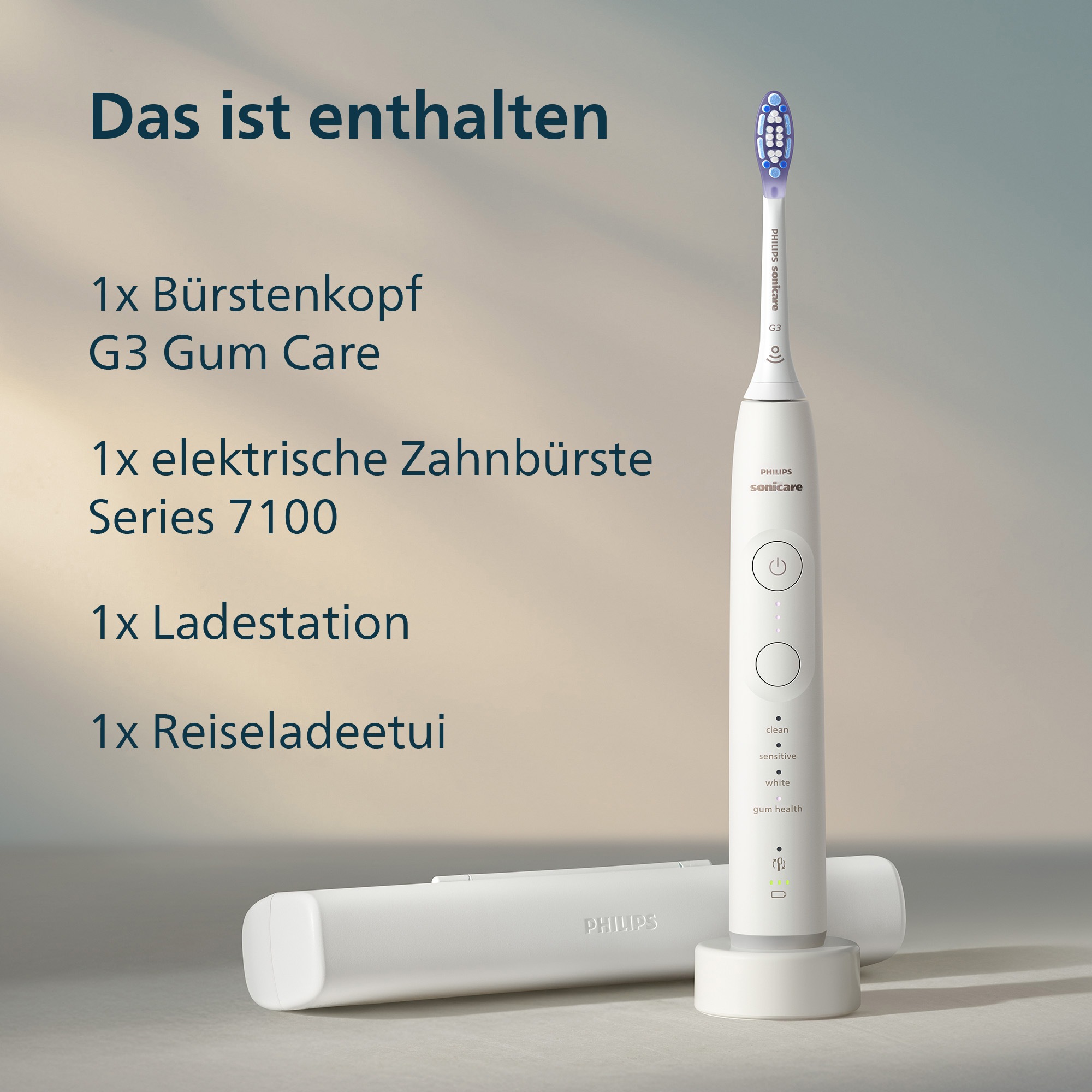 Philips Sonicare Elektrische Zahnbürste »Series 7100 HX7420/01« mit visueller Andruckkontrolle, 4 Putzprogrammen und Sonicare App