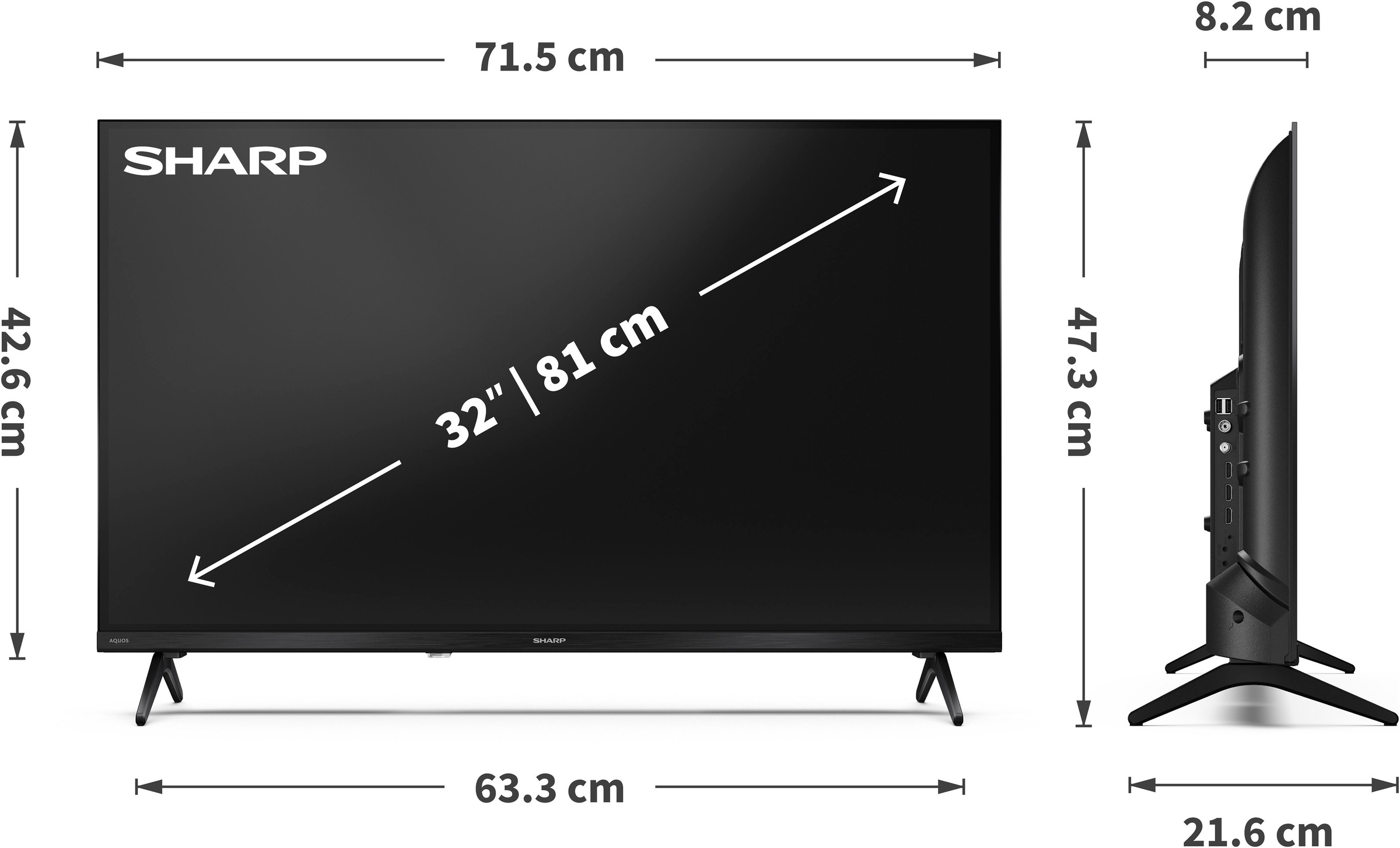 Sharp LED-Fernseher »1T-C32HEx«, HD, Smart-TV