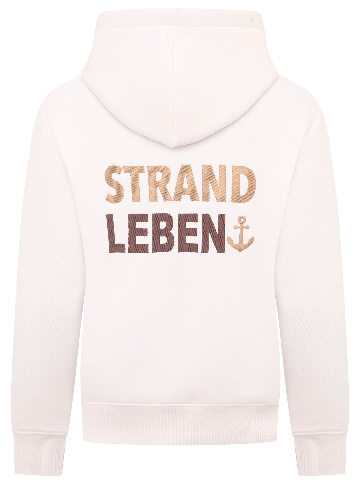 Zwillingsherz Hoodie »"Meine Heimat"«, mit aufgesticktem "Strand"-Schriftzug vorne und hinten
