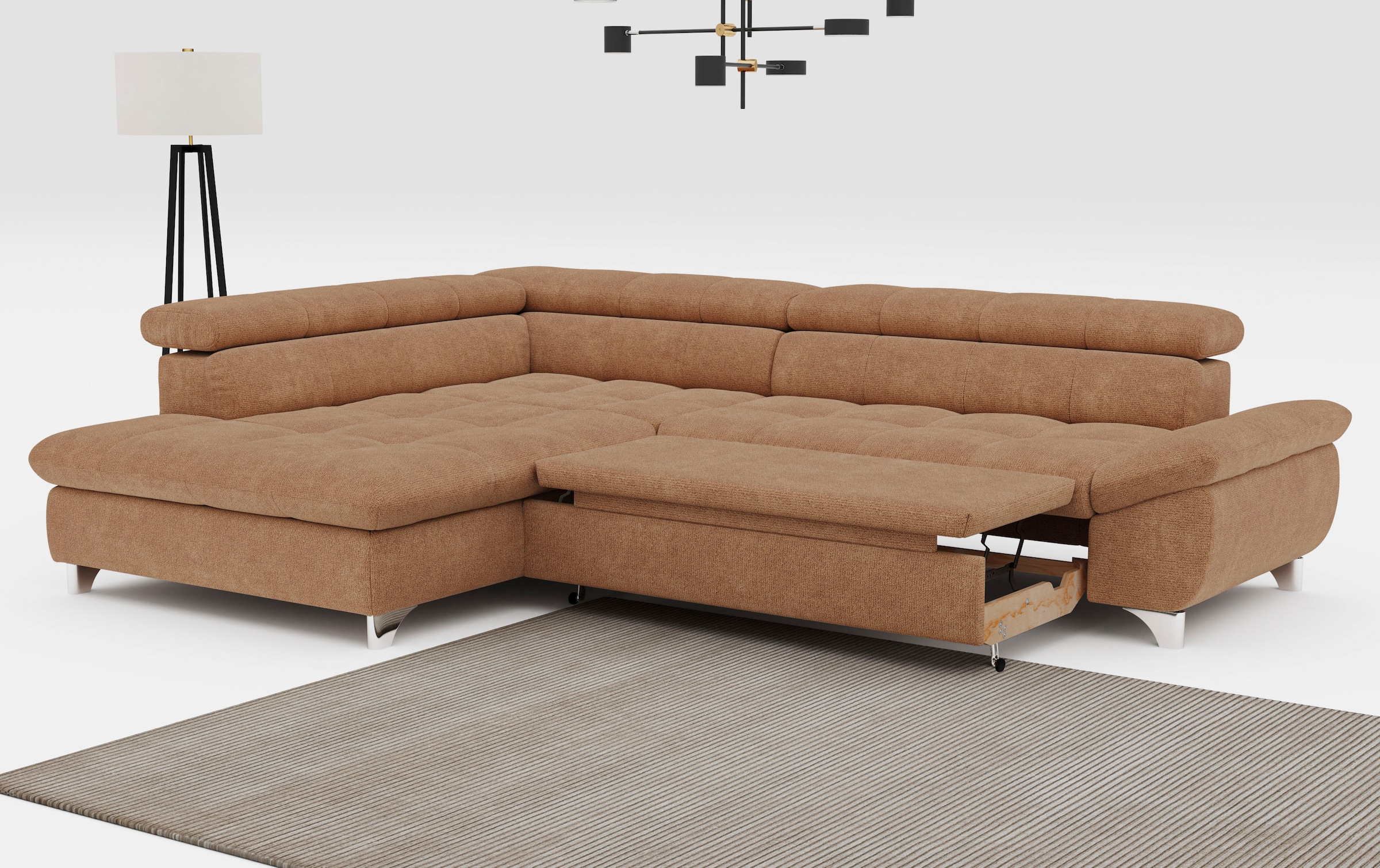 COTTA Ecksofa »Gemini L-Form«, mit Kopfteilverstellung, wahlweise mit Bettfunktion