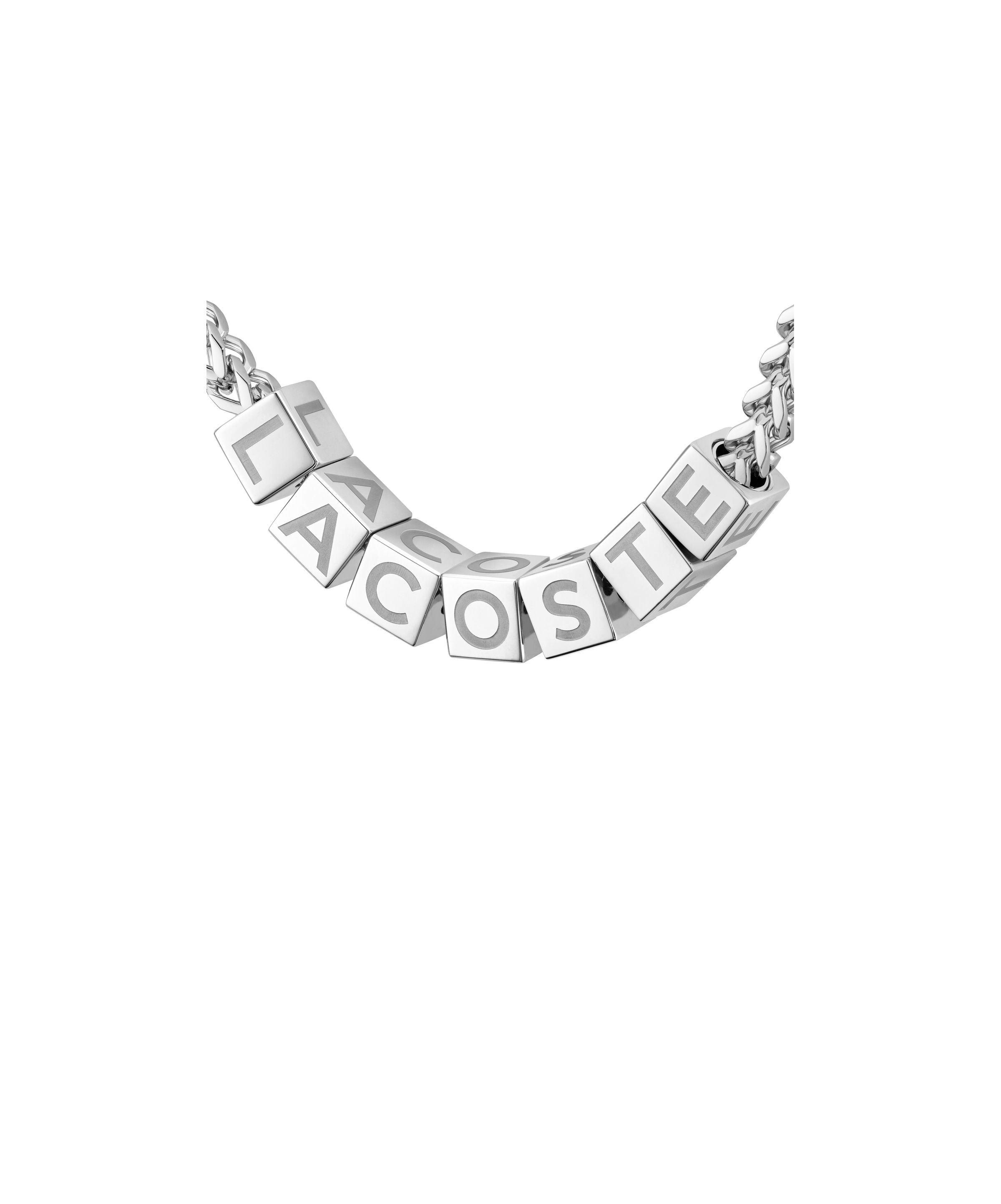 Edelstahlkette LACOSTE "SCRIPT", edelstahlfarben, Halsketten, Damen, Edelstahl, L: 58 B: 4mm, Edelstahlkette, B:4mm