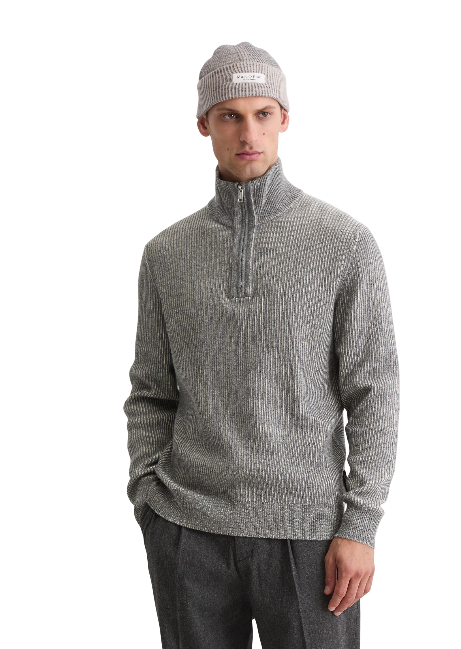 Marc OPolo Stehkragen, regular fit, Bi-Color-Look