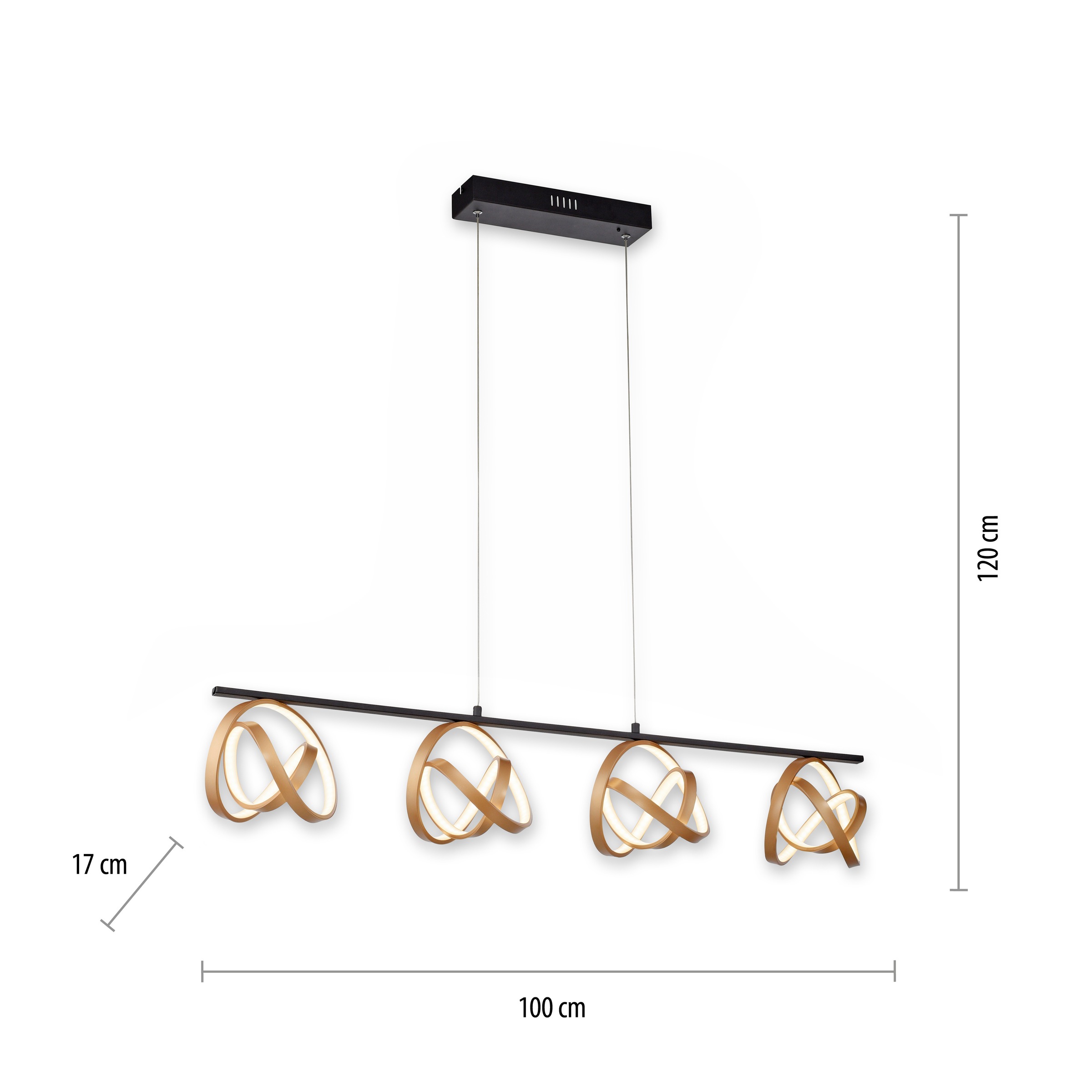 Paul Neuhaus Pendelleuchte »LOOP«, 4 flammig, Leuchtmittel LED-Board | LED fest integriert, LED, CCT - über Fernbedienung, dimmbar, Infrarot inkl., Memory