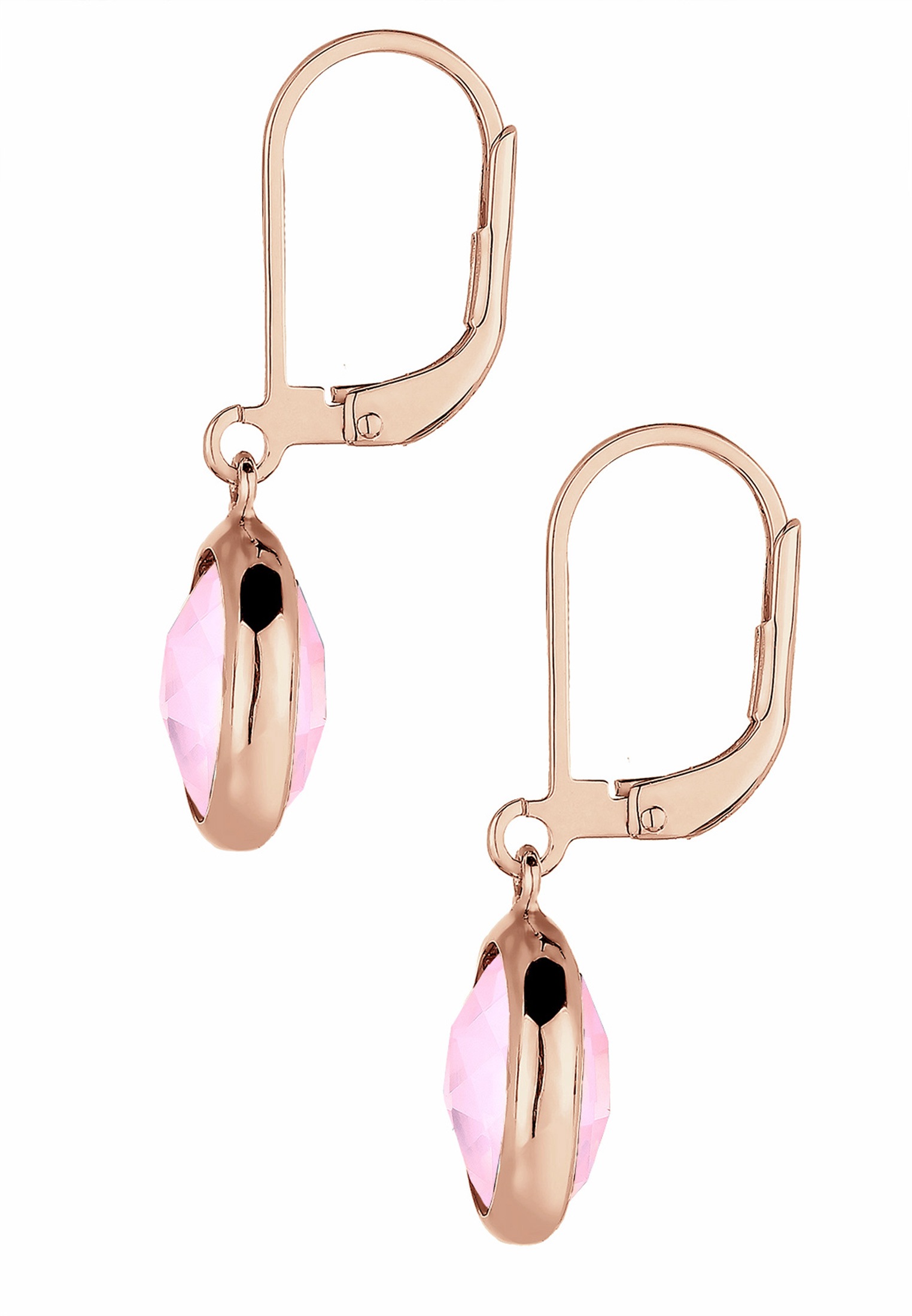Elli Paar Ohrhänger »Ohrhänger Quartz Rosé 925 Sterling Silber Rosegold«