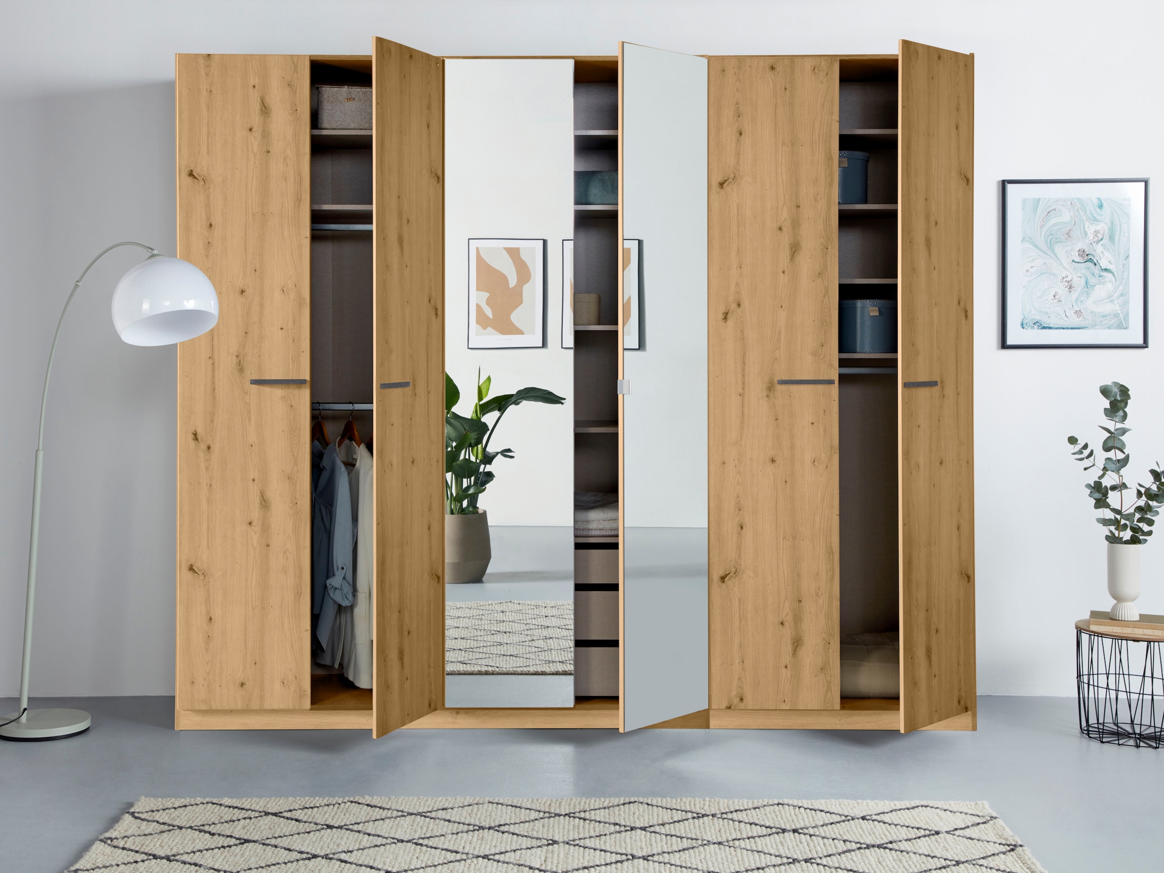 rauch Drehtürenschrank »Kleiderschrank Schrank Garderobe TOPSELLER OTELI inkl. Inneneinteilung«, mit 3 Innenschubladen extra Böden optional mit Spiegel MADE IN GERMANY