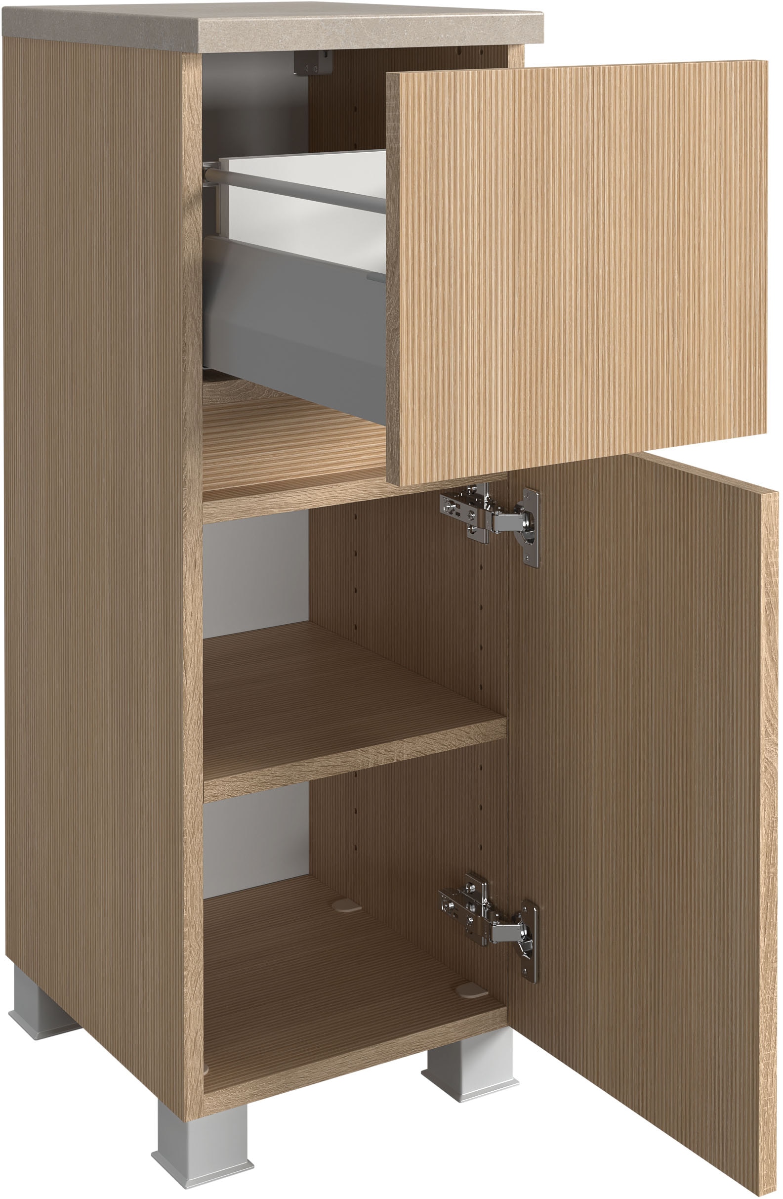 welltime Badmöbel-Set »Eixo«, Set 140 cm breit, Badmöbel mit LED-Beleuchtung