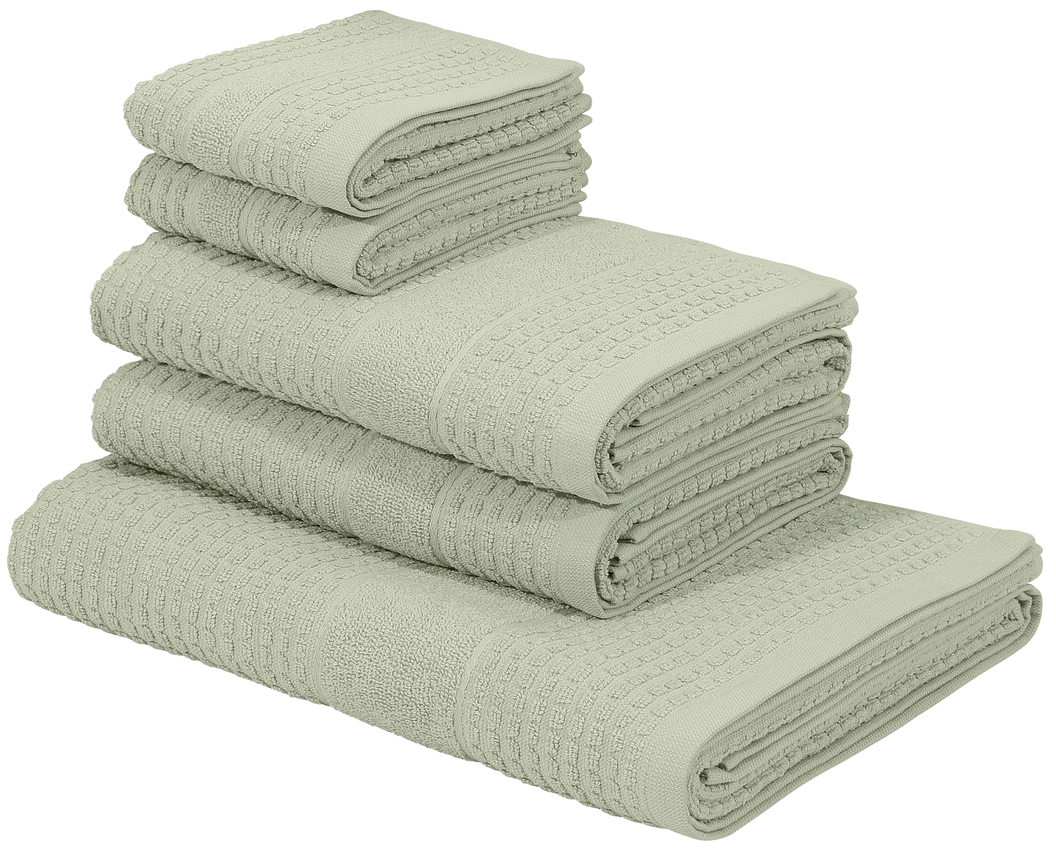 KangaROOS Handtuch Set "Summer, Duschtuch, Handtuch, Gästeücher" Set Frottier einfarbiges Handtuch-Set aus 100% Baumwolle, Hoch-Tief-Effekt