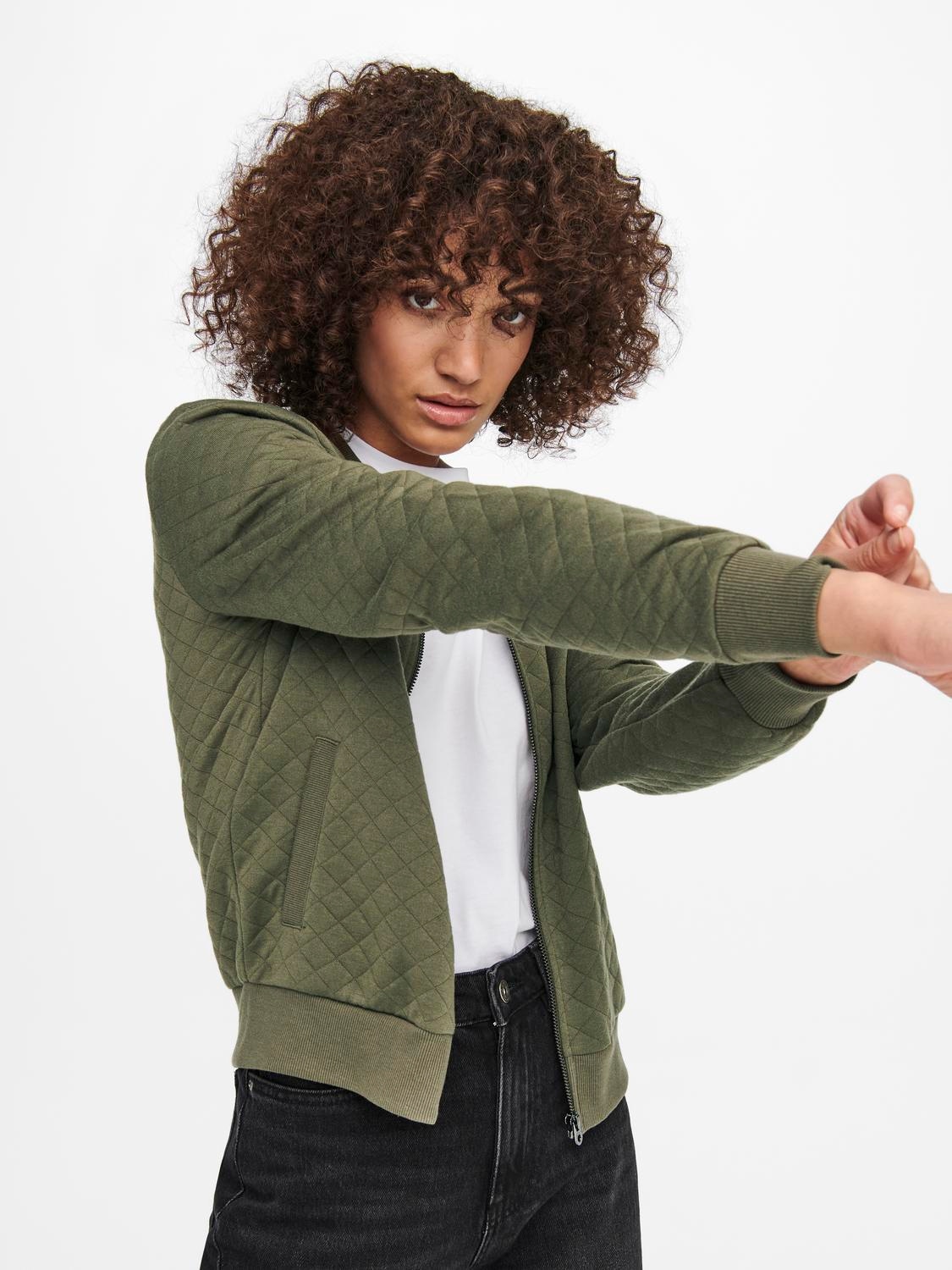 ONLY Sweatjacke »ONLJOYCE L/S BOMBER SWT NOOS« Polyester, regular fit