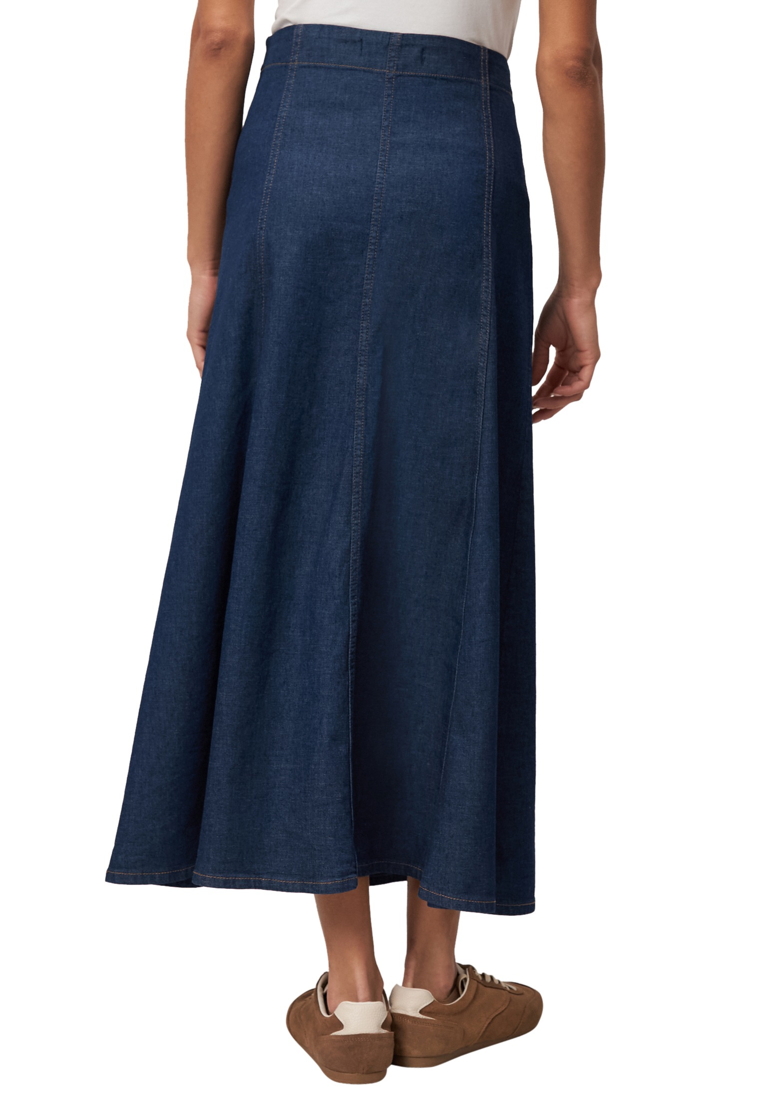 Zero Midirock »zero Maxi-Jeansrock ausgestellt«, Plain/ohne Details