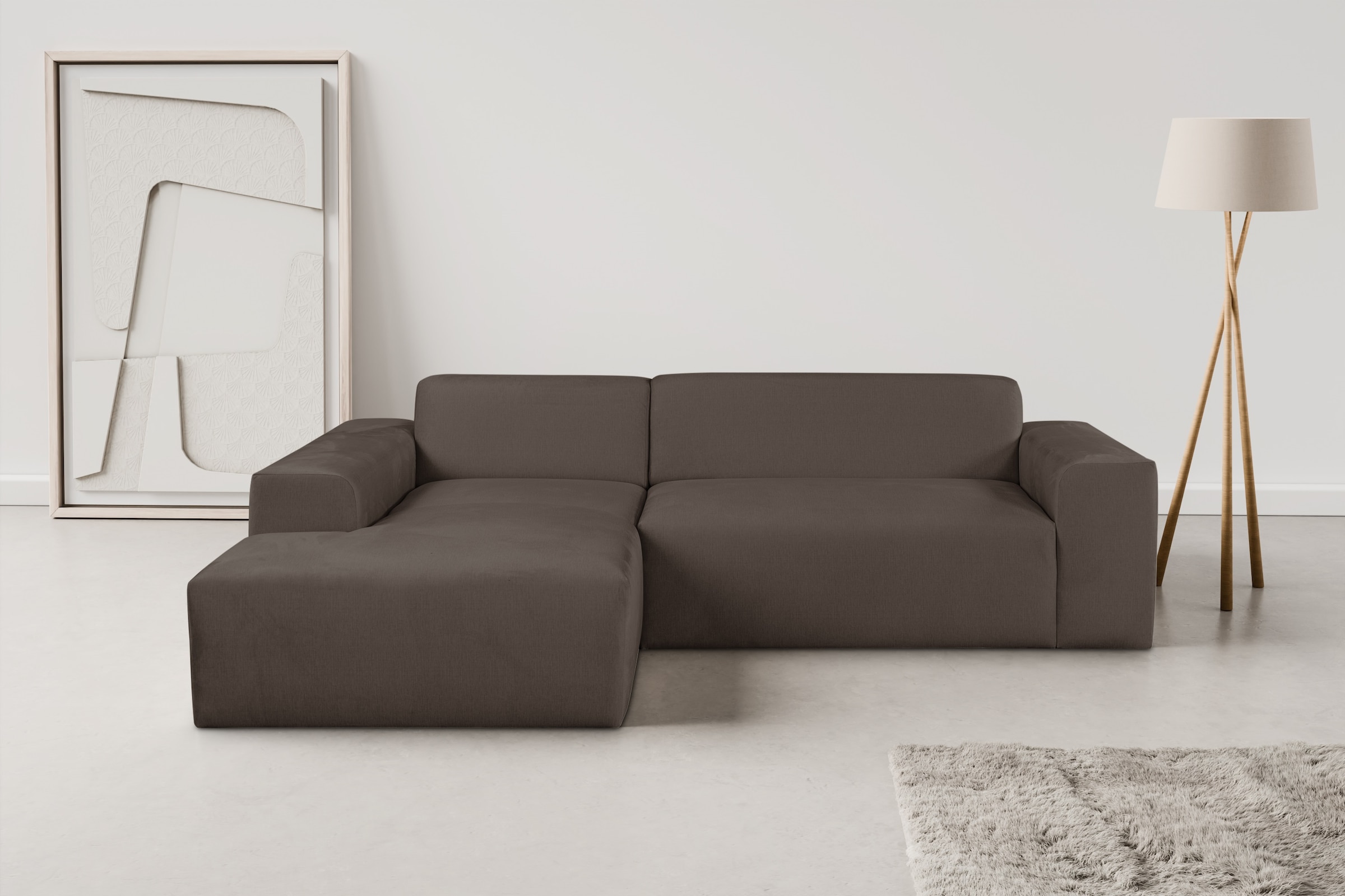 WERK2 Ecksofa "Zeus-L modern & zeitlos, Breite 253 cm, bequemes Sofa" Curvy günstig online kaufen