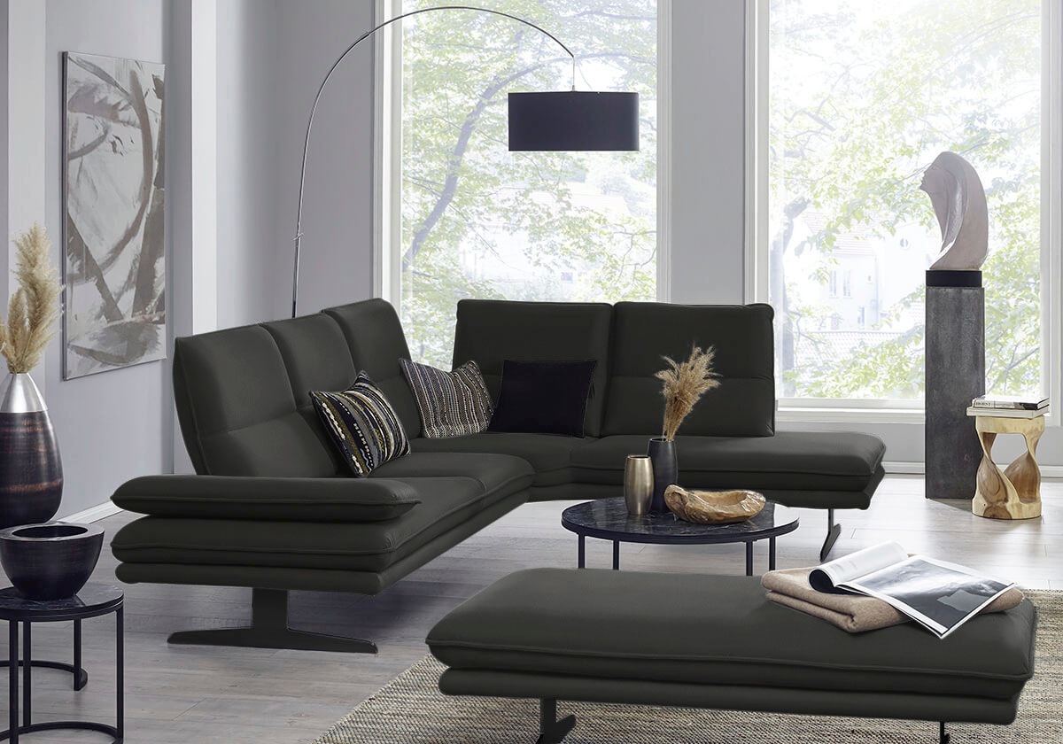 W.SCHILLIG Ecksofa »broadway, Designsofa, toller Sitzkomfort, zeitlos, elegant, L-Form«, Sitztiefenverstellung, Kopfteil- & Seitenteilverstellung, Breite 284cm