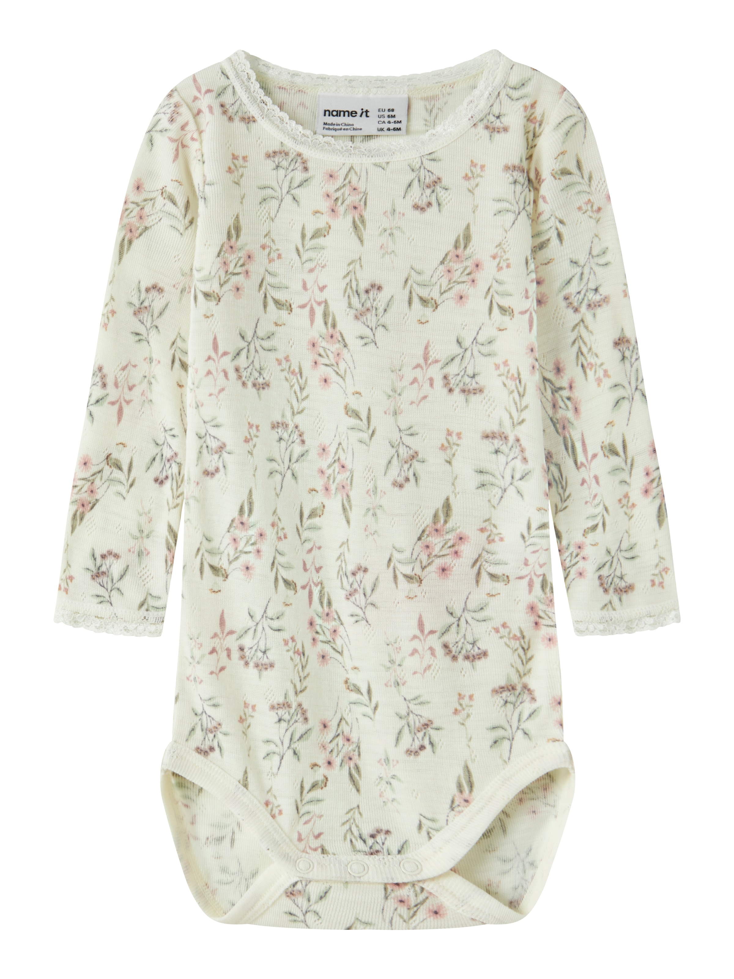 Name It Langarmbody "NBFWANG WOOL NEEDLE LS BODY NOOS" Wolle