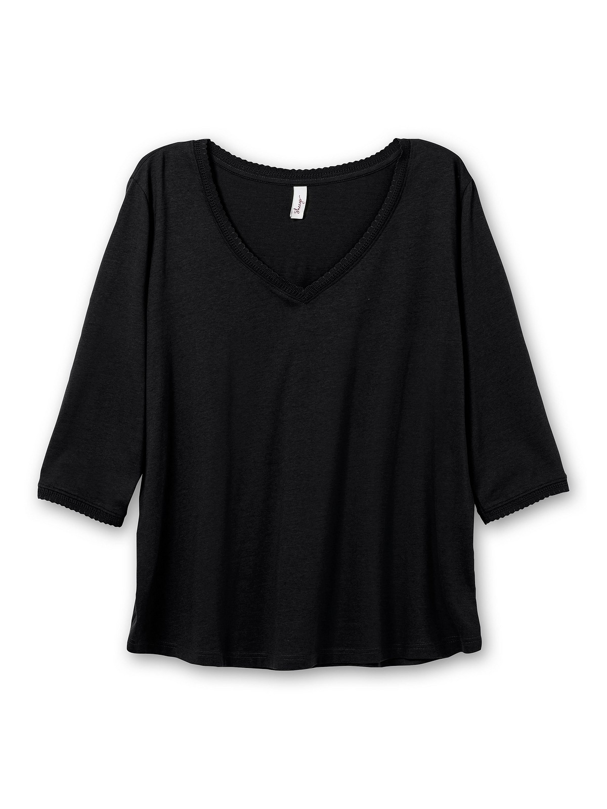 Sheego 3/4-Arm-Shirt »Große Größen«, mit Bogenkante, in leichter A-Linie