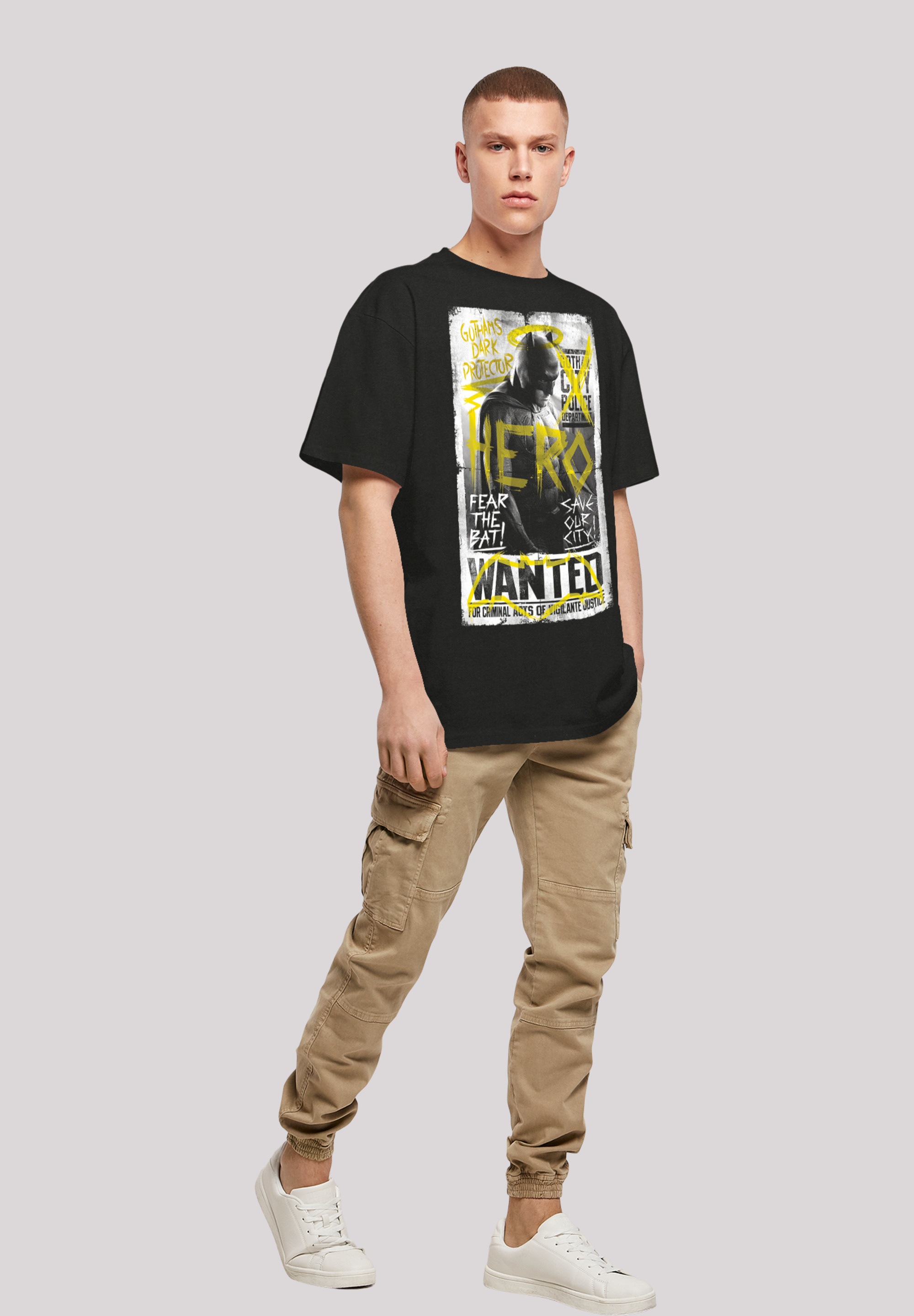 F4NT4STIC T-Shirt »Batman v Superman Superheld Wanted Poster«, Print