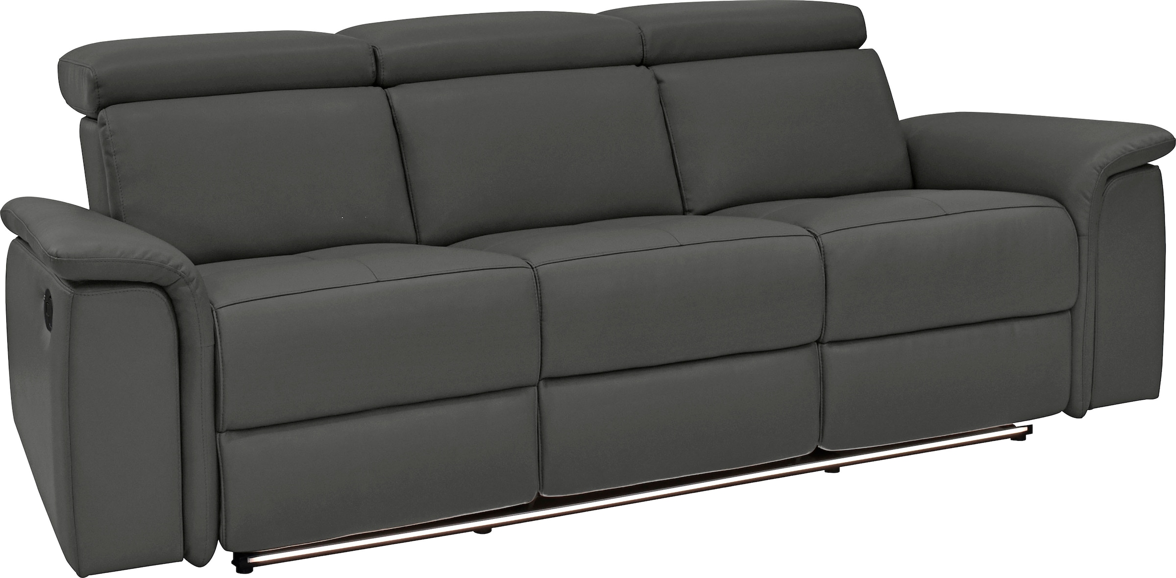 Places of Style 3-Sitzer »Pareli 229cm, manuelle u. elektr. Relaxfunktion in 2 Sitzen«, USB, KT-Verstellung, LED Beleuchtung, in Echtleder, Kunstleder, Web