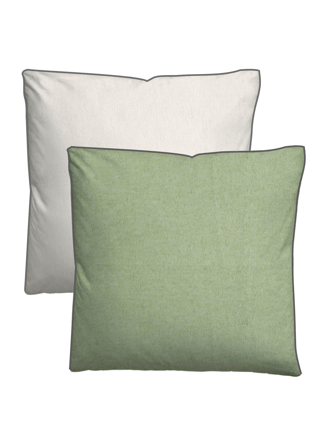 Kissenbezug BIBERNA, B:80cm L:80cm, grün, Baumwolle, 100% Baumwolle, Kissenbezüge