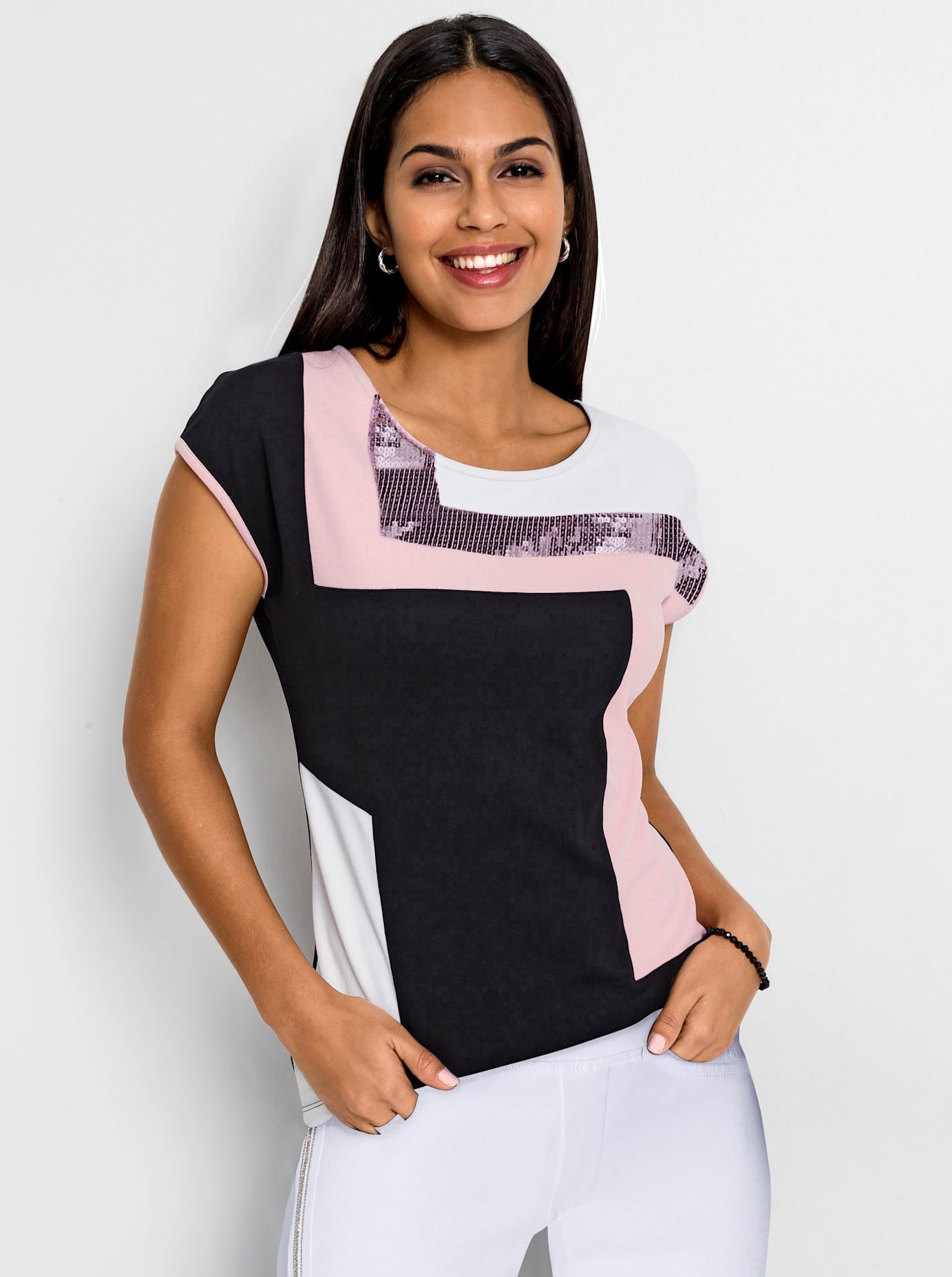 Inspirationen Kurzarmshirt "Patchshirt" 1 Stk. tlg. günstig online kaufen