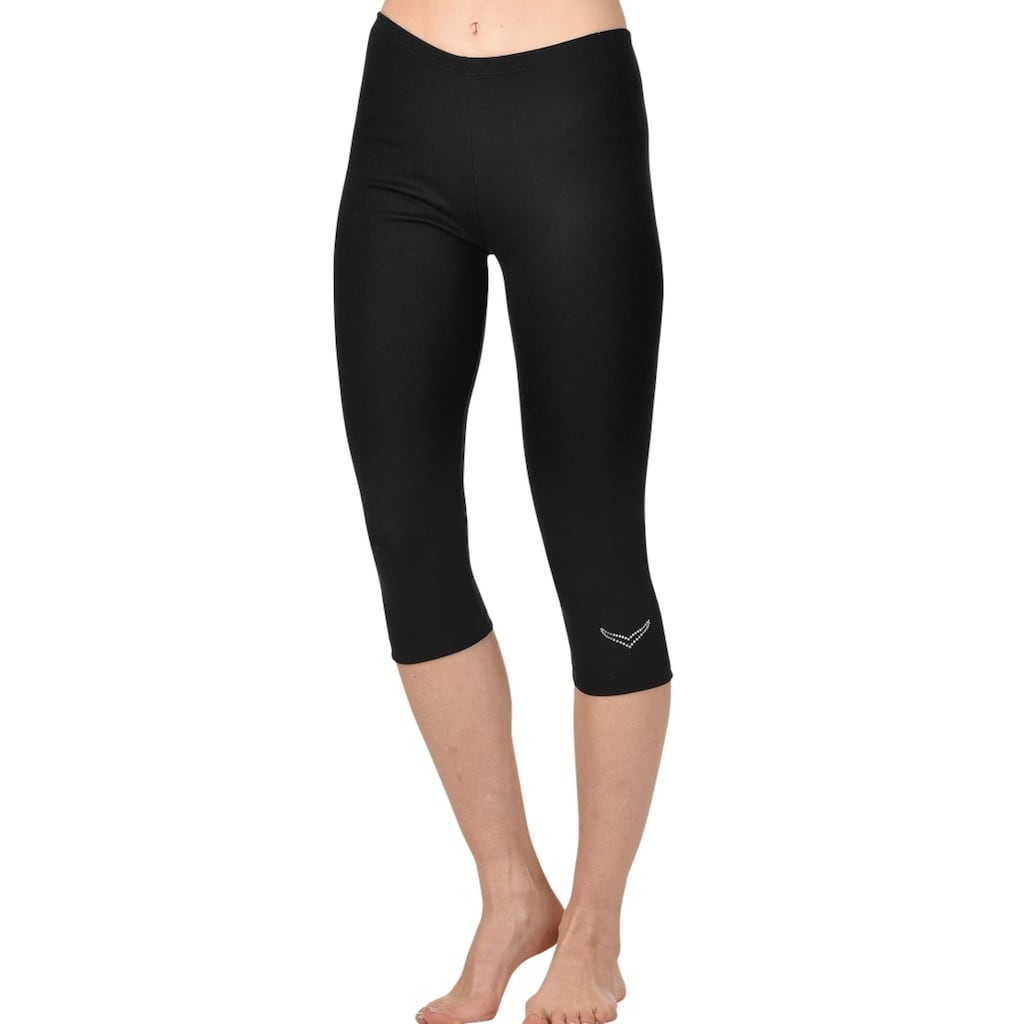 Trigema Leggings »TRIGEMA Leggings 3/4 mit Kristallsteinen«, (1 tlg.)