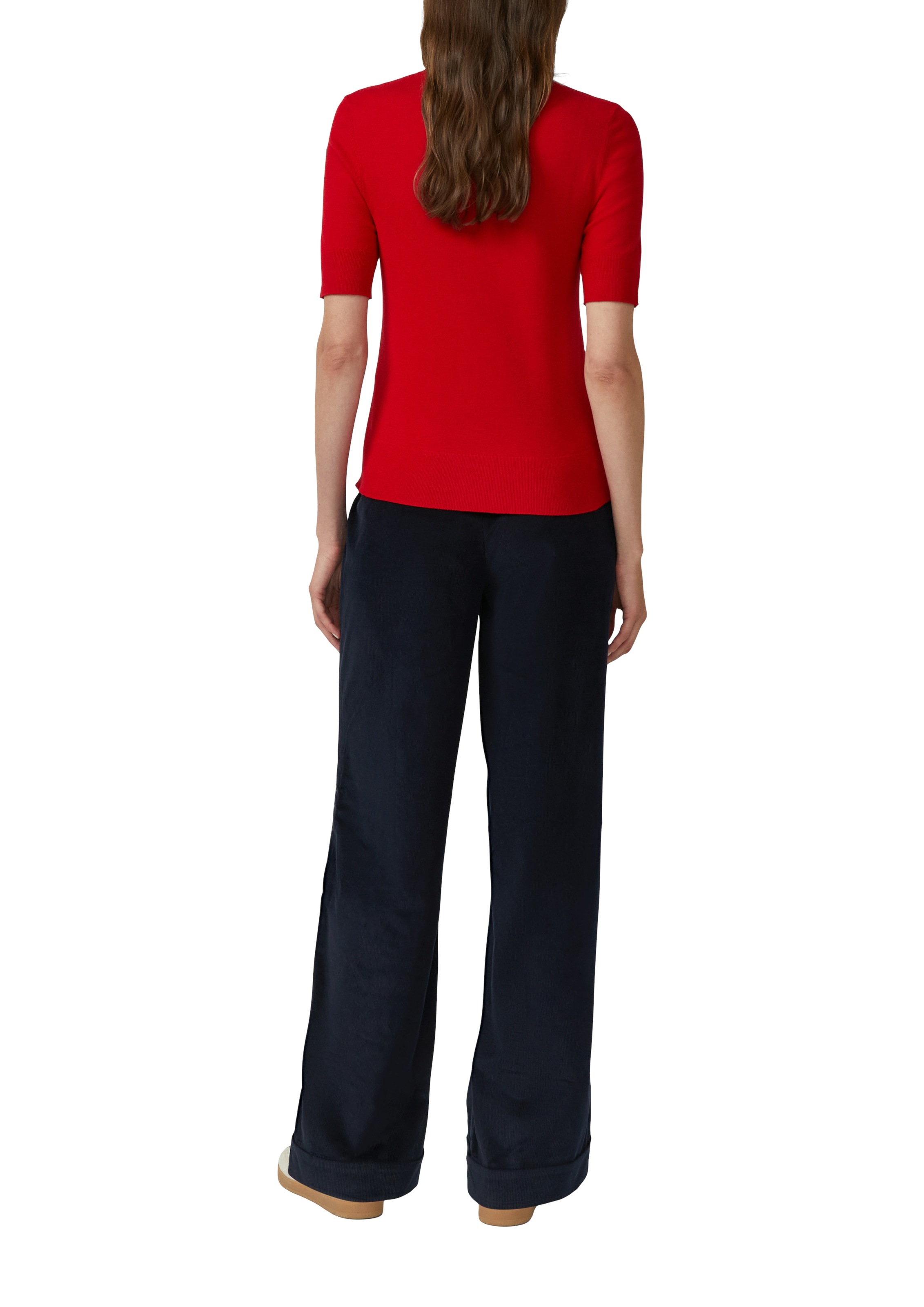 s.Oliver Kurzarmpullover mit Logo Stickerei