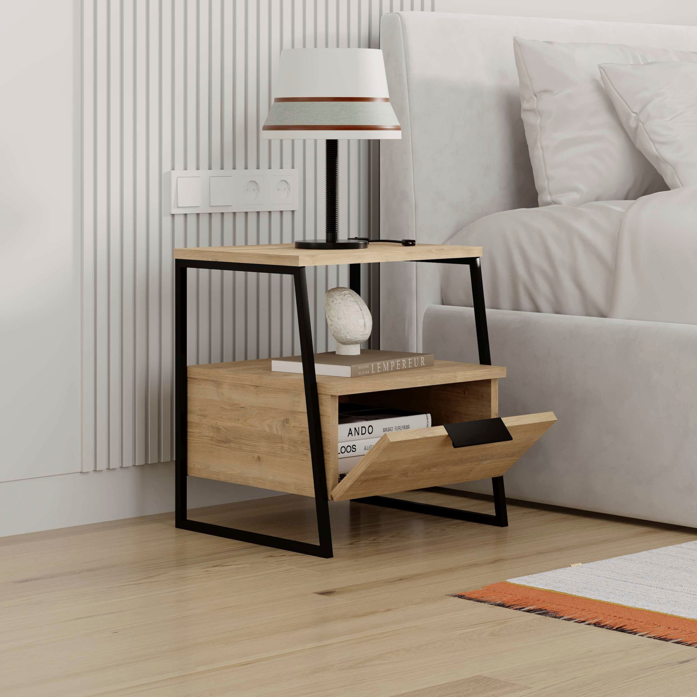 Decortie Nachttisch »PAL NACHTTISCH«, (Packung, 1 St.), Leichte Montage, Lagerung, Platzsparend