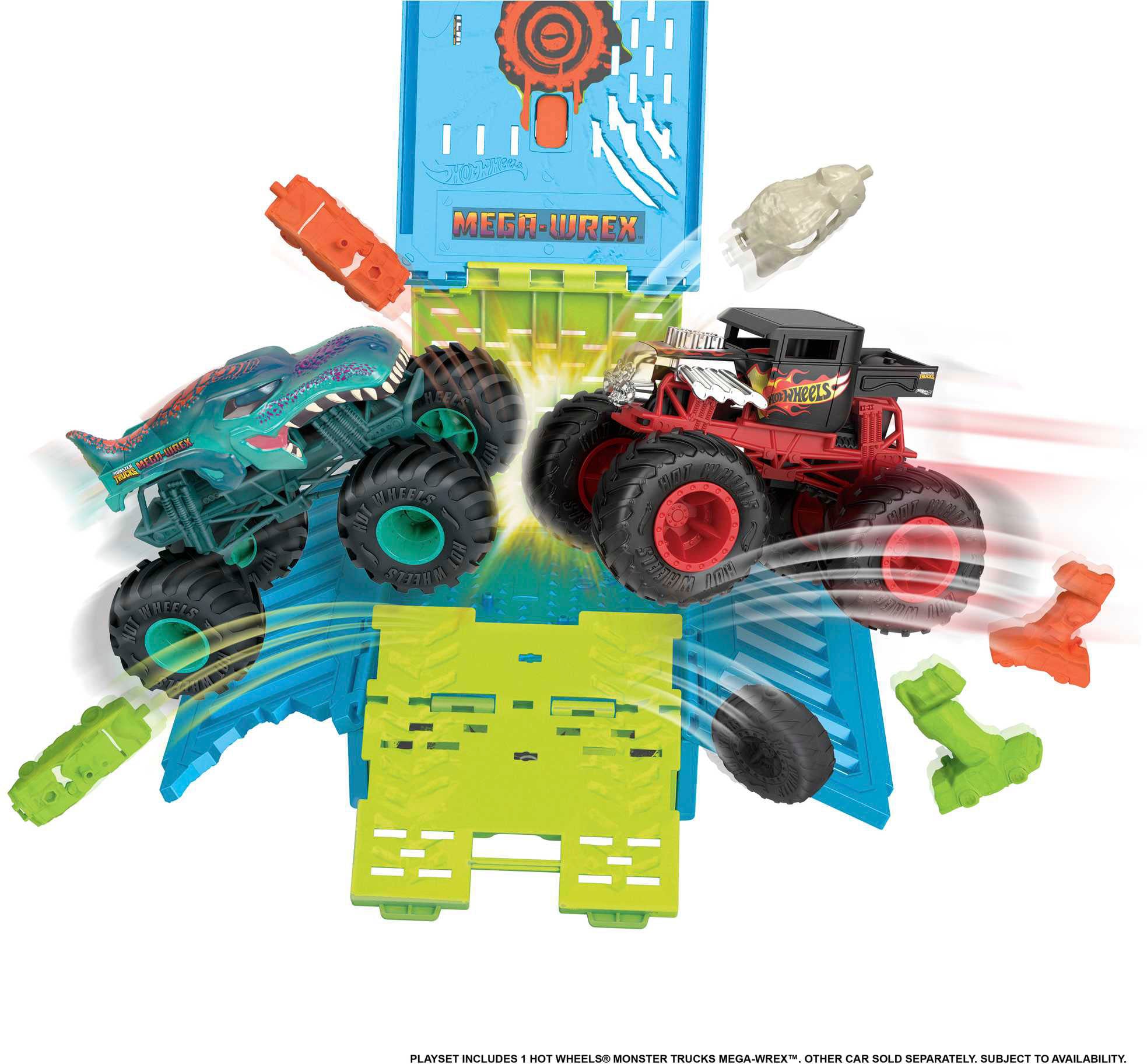 Hot Wheels Spielzeug-Auto »Monster Trucks Mega Wrex Oversized Crash Cage (1:24)«