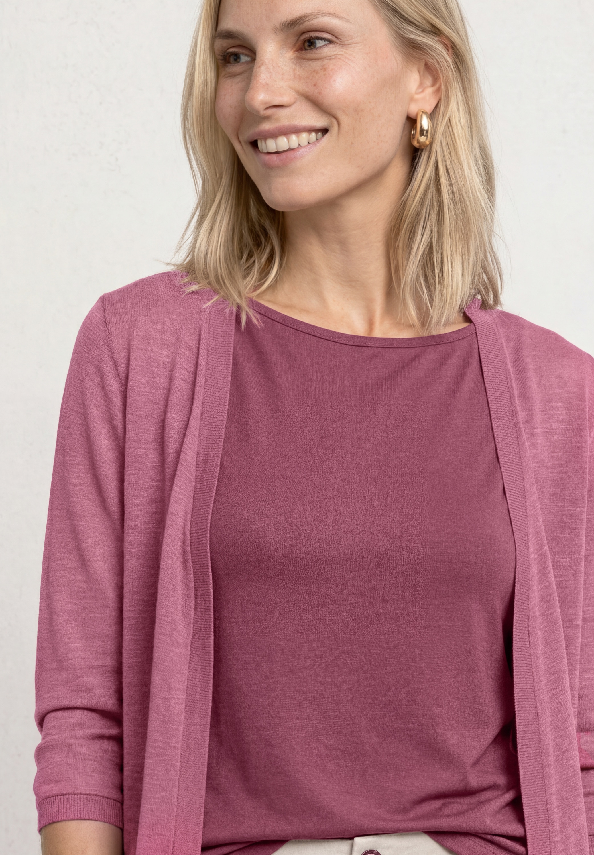 STREET ONE Shirtjacke »Style Suse« 3/4-Arm Jacke in offener Passform - aus Viskose und mit Stretch