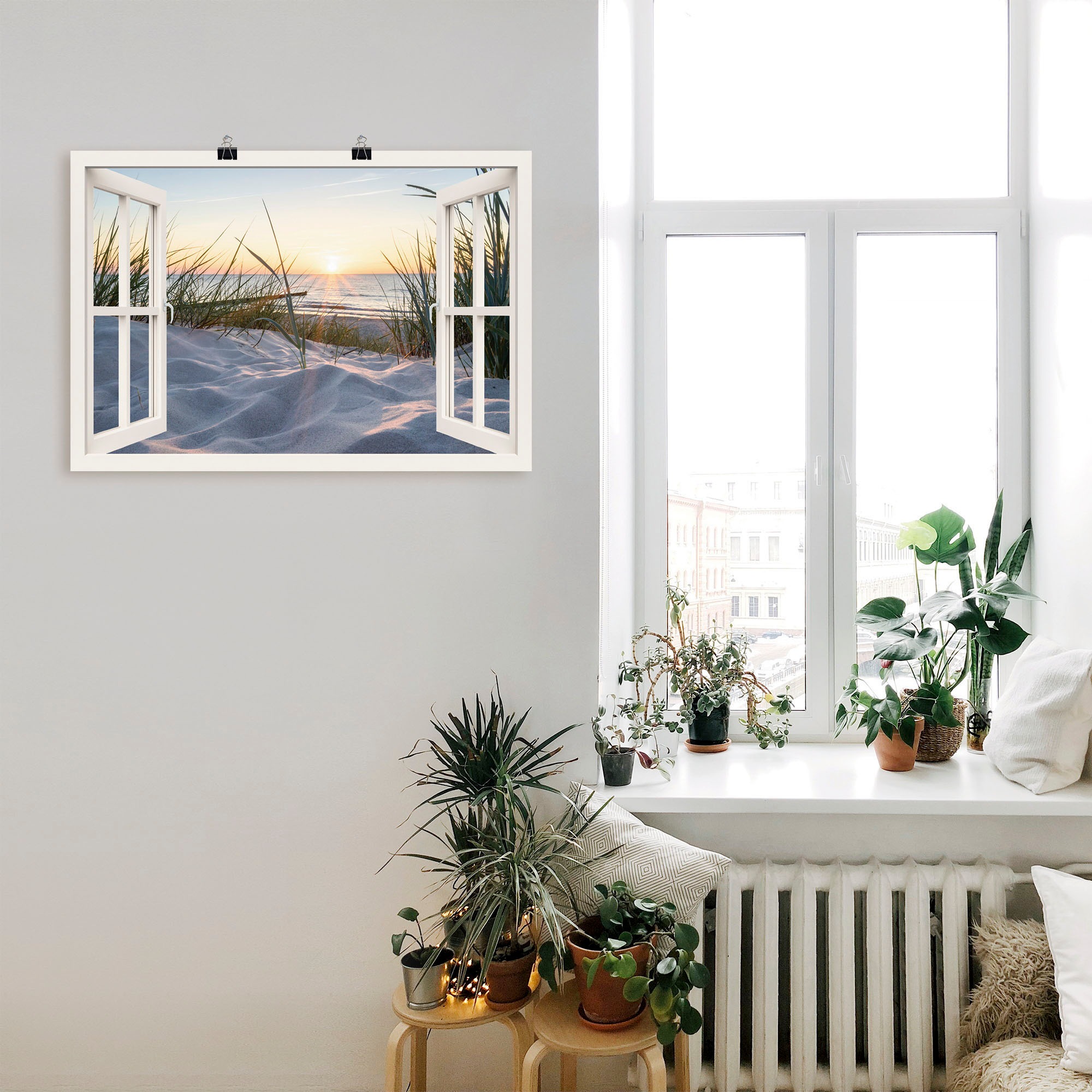 Artland Wandbild "Ostseestrand durchs Fenster" Meer Bilder 1 Stk. tlg. als günstig online kaufen