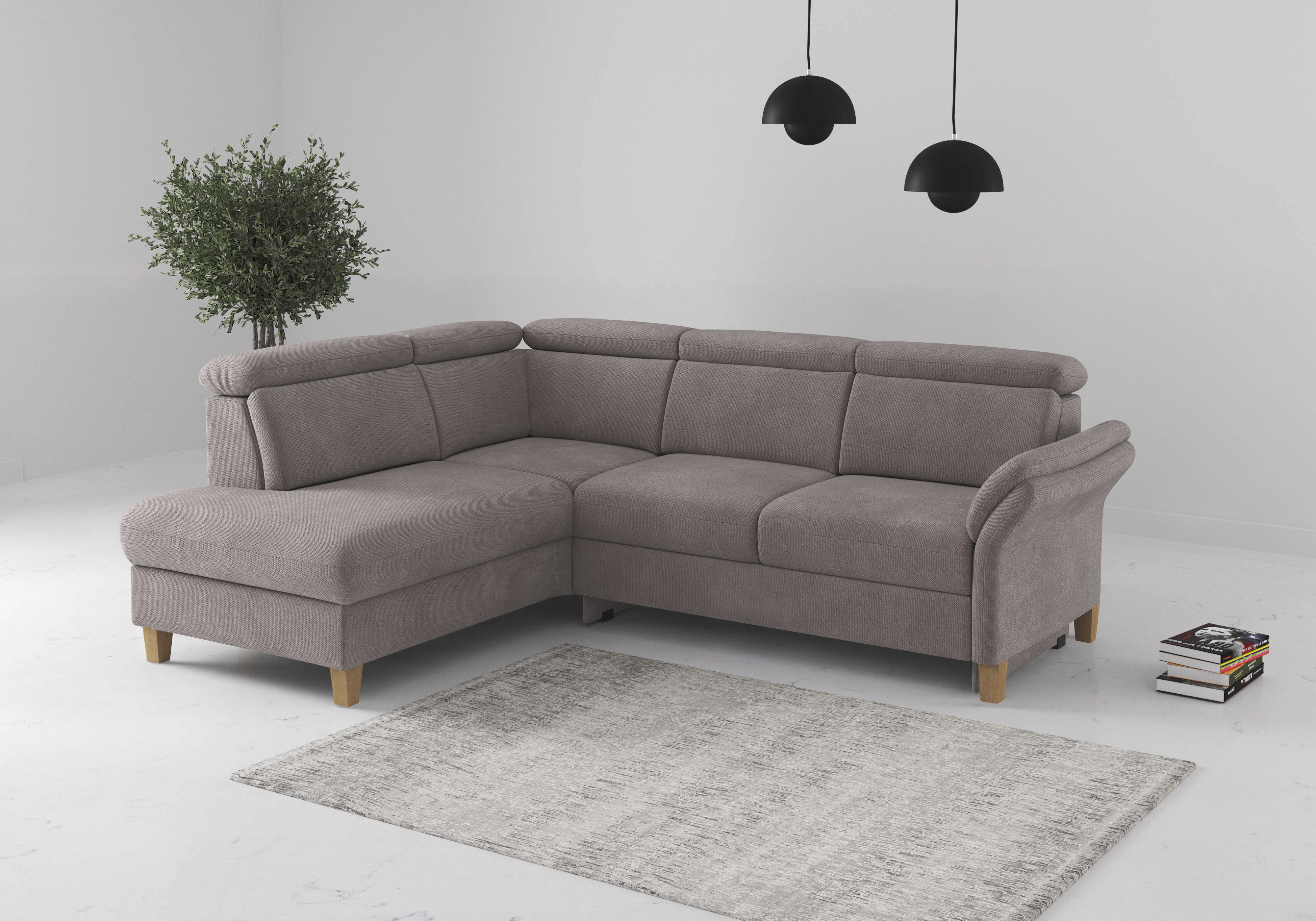 OTTO home Ecksofa "Glendale, L-Form" inkl. Kopfteilverstellung, wahlweise mit Vorziehsitz und Bettkasten