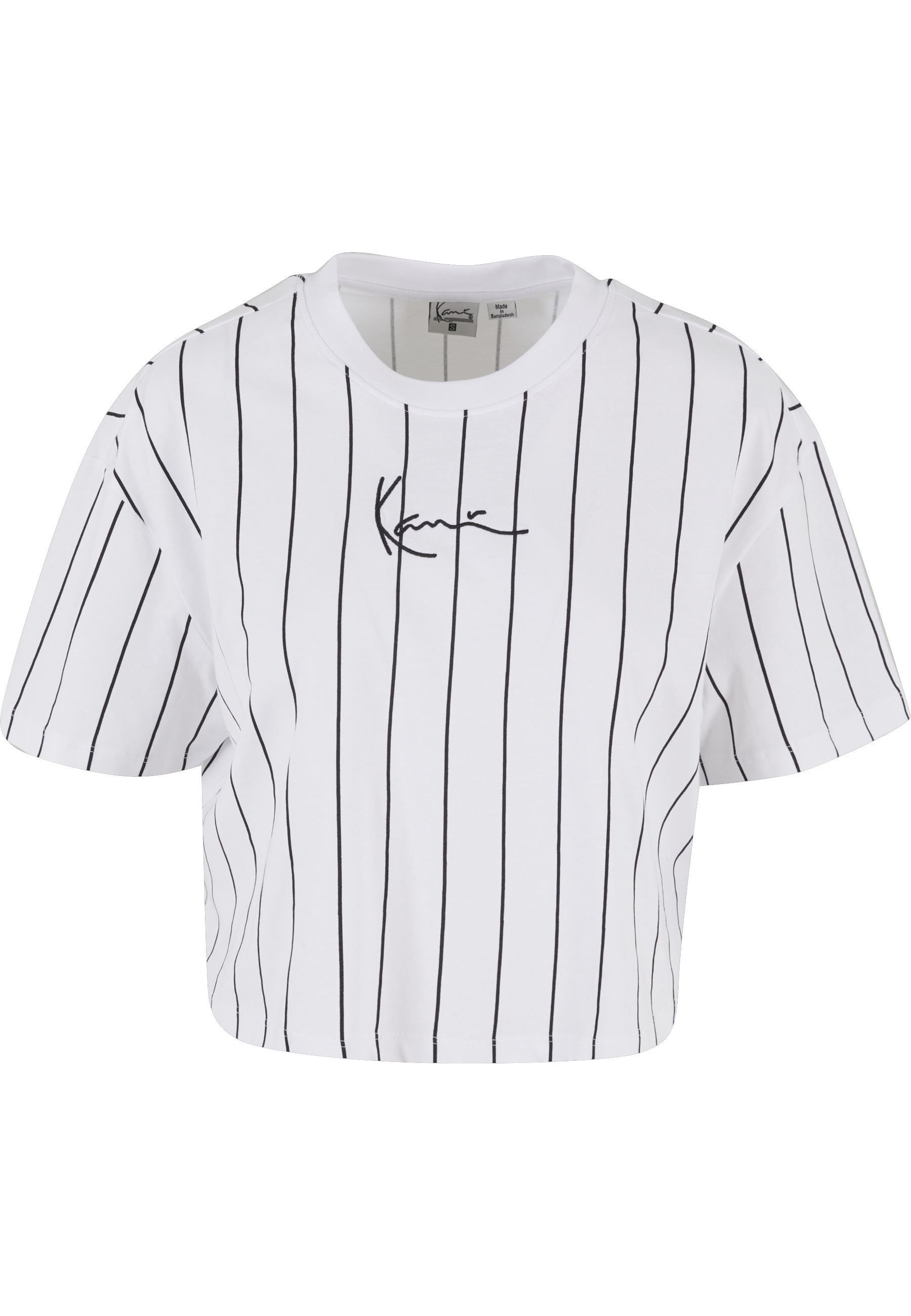 Karl Kani T-Shirt "Karl Kani Damen Small Signature Essential Pinstripe Crop Tee" 1 Stk.