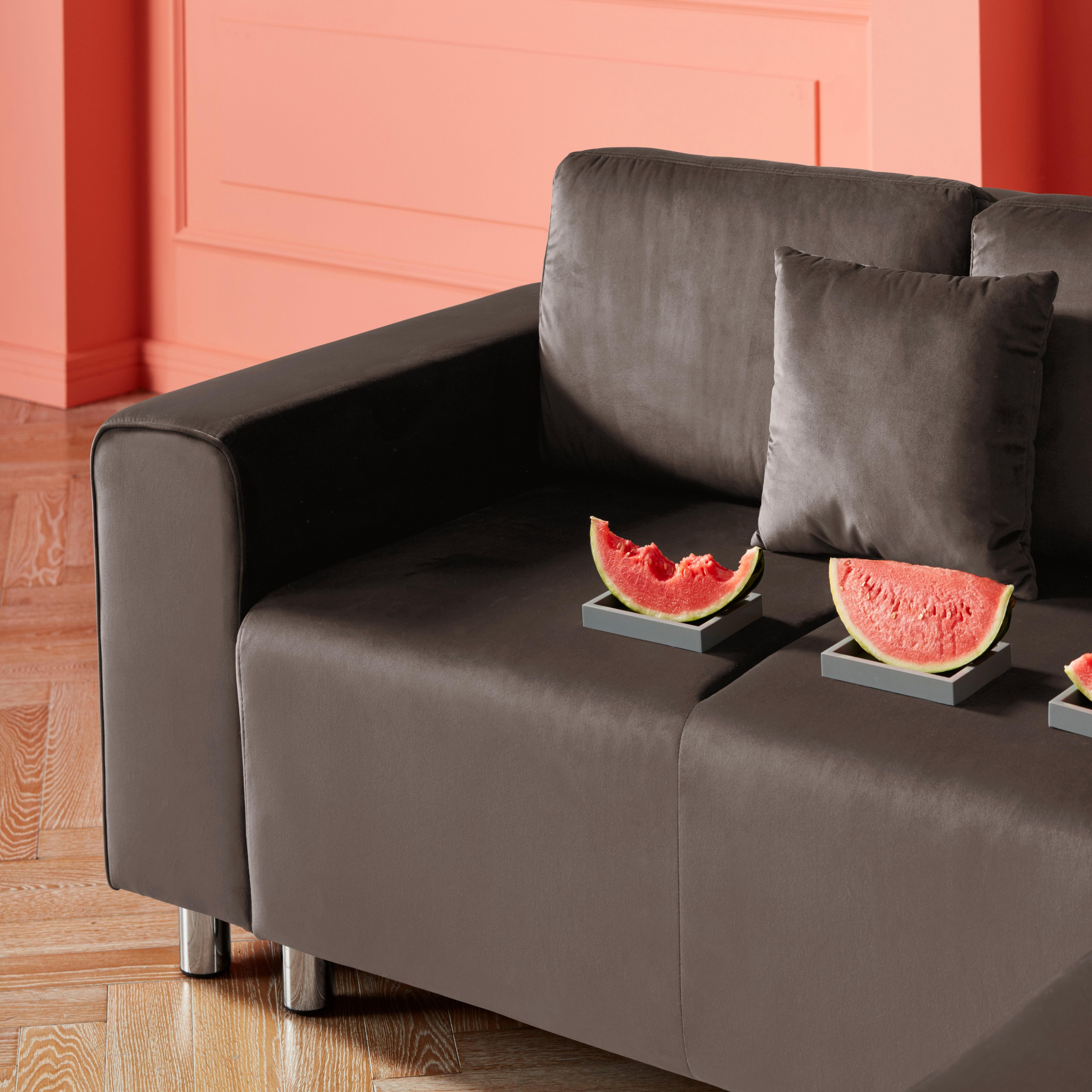 Guido Maria Kretschmer Home&Living Ecksofa »Györ«, L-Form, wahlweise mit Bettfunktion und Bettkasten incl. 2 Zierkissen