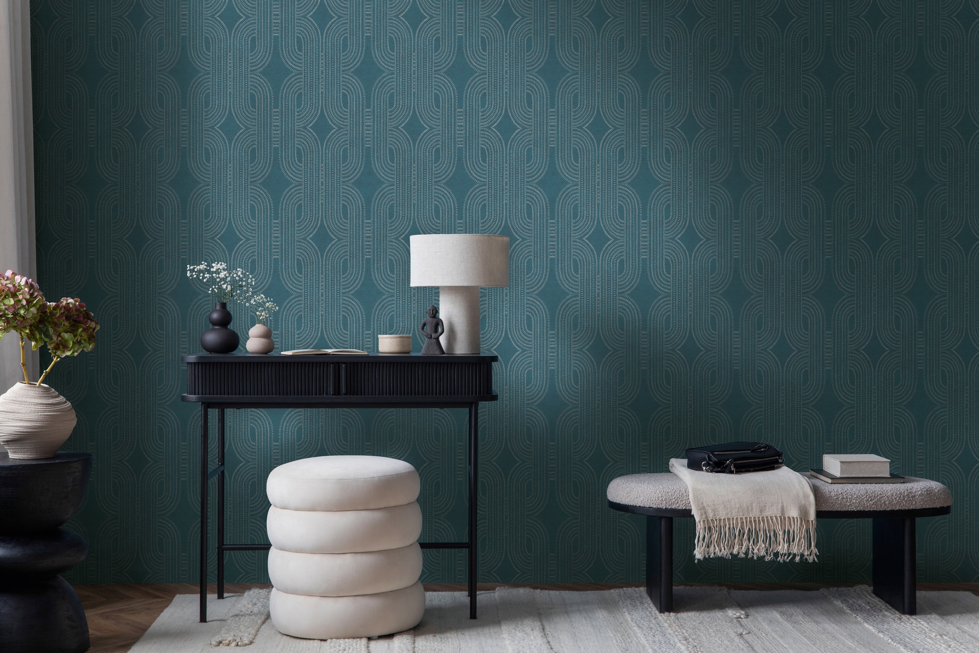 A.S. Création Vliestapete »French Affair Grafik-Tapete -Effekt Mustertapete Struktur Kunst« leicht glänzend strukturiert Vliestapete geometrisch für Schlafzimmer Küche Wohnzimmer Grafik Flur