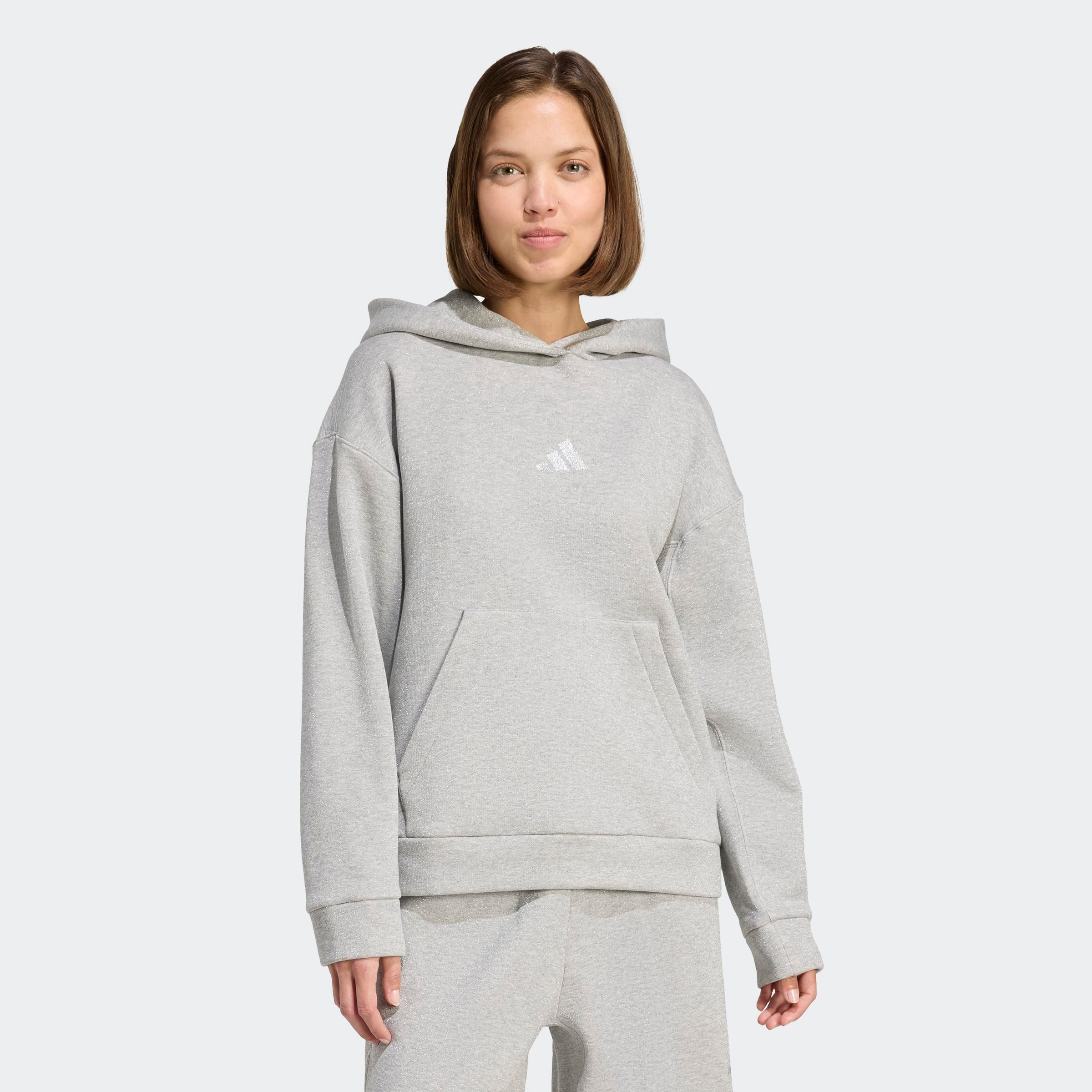 adidas Sportswear "ALL SZN HOLIDAY GLITTER FLEECE LOOSE HOODIE"