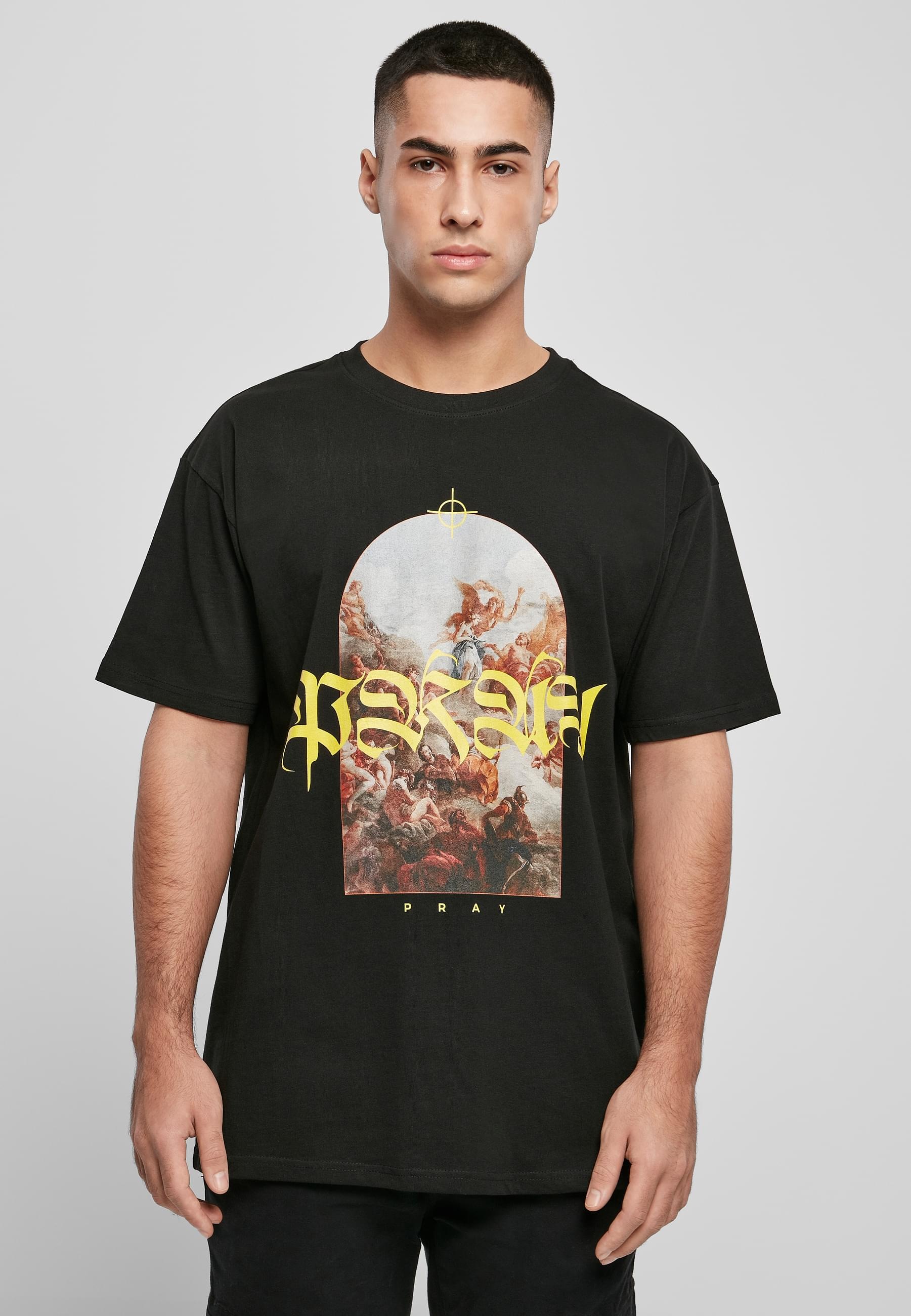 MisterTee Kurzarmshirt »MisterTee Unisex Pray Painting Oversize Tee«, (1 tlg.)