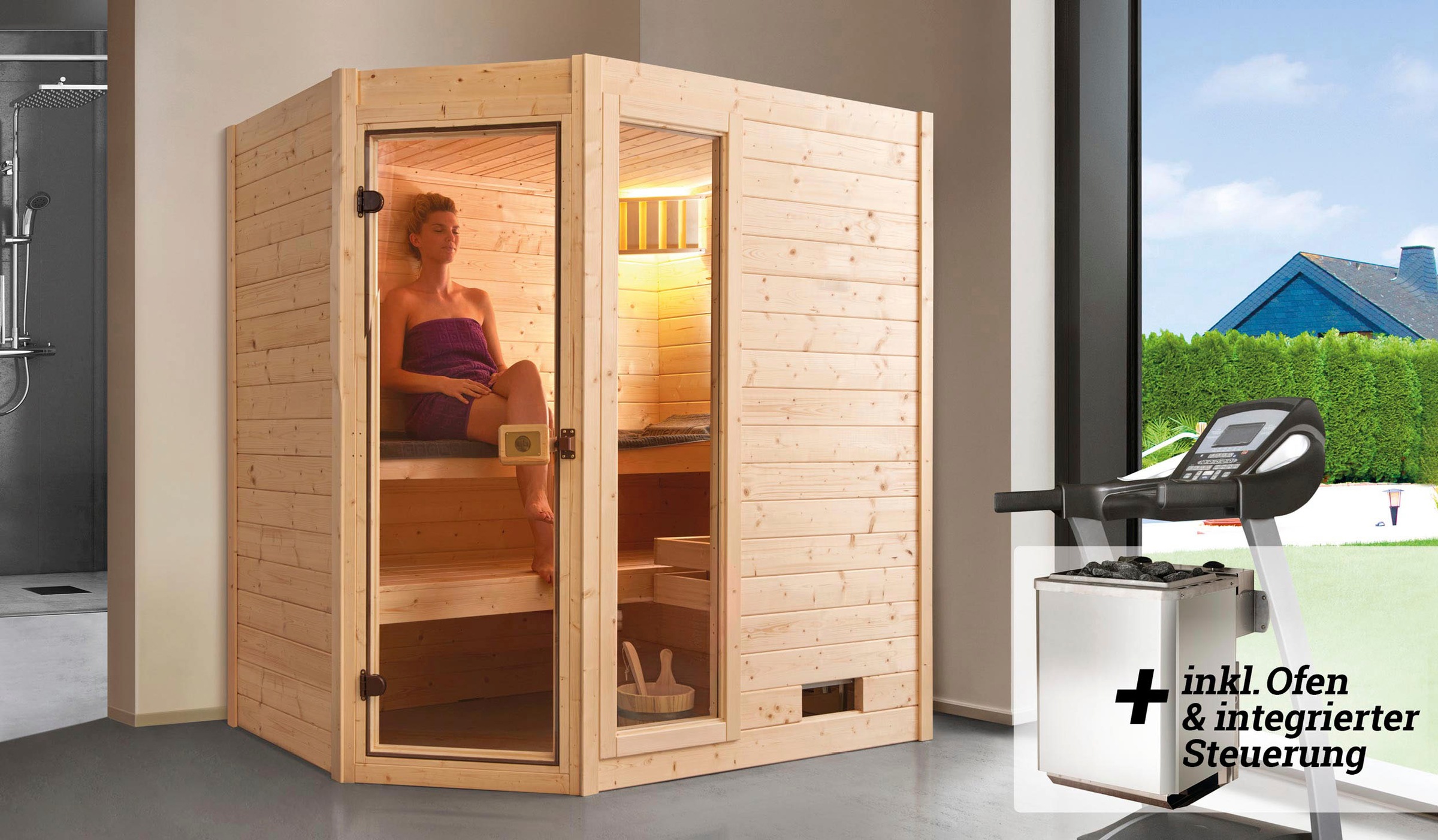 weka Sauna "Valida", 5,4 kW-Ofen mit integrierter Steuerung