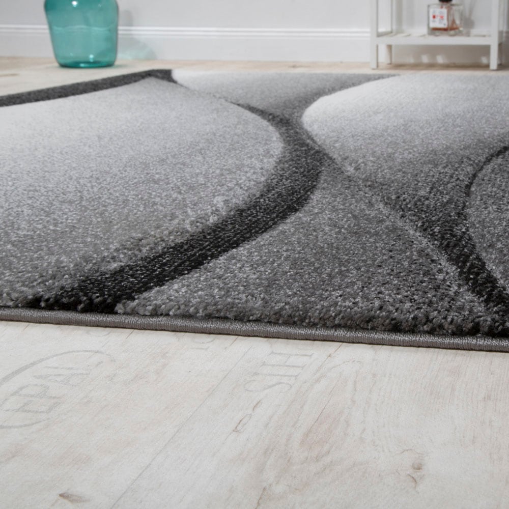 Paco Home Teppich »Diamond 666«, rechteckig, 18 mm Höhe, Kurzflor, 3D-Design, modernes Wellen Muster